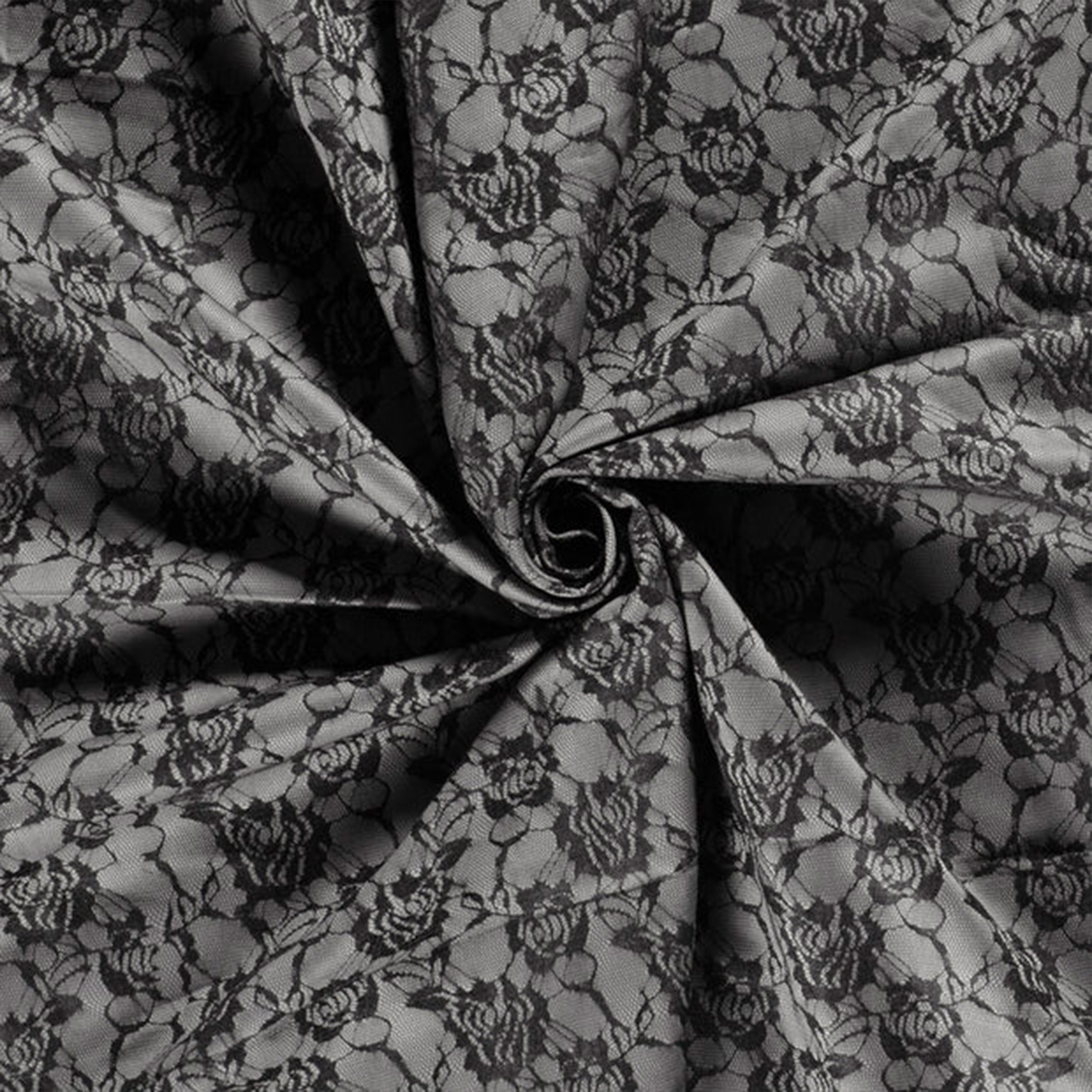 Punto Milano Grau Fantasy Lace Schwarz