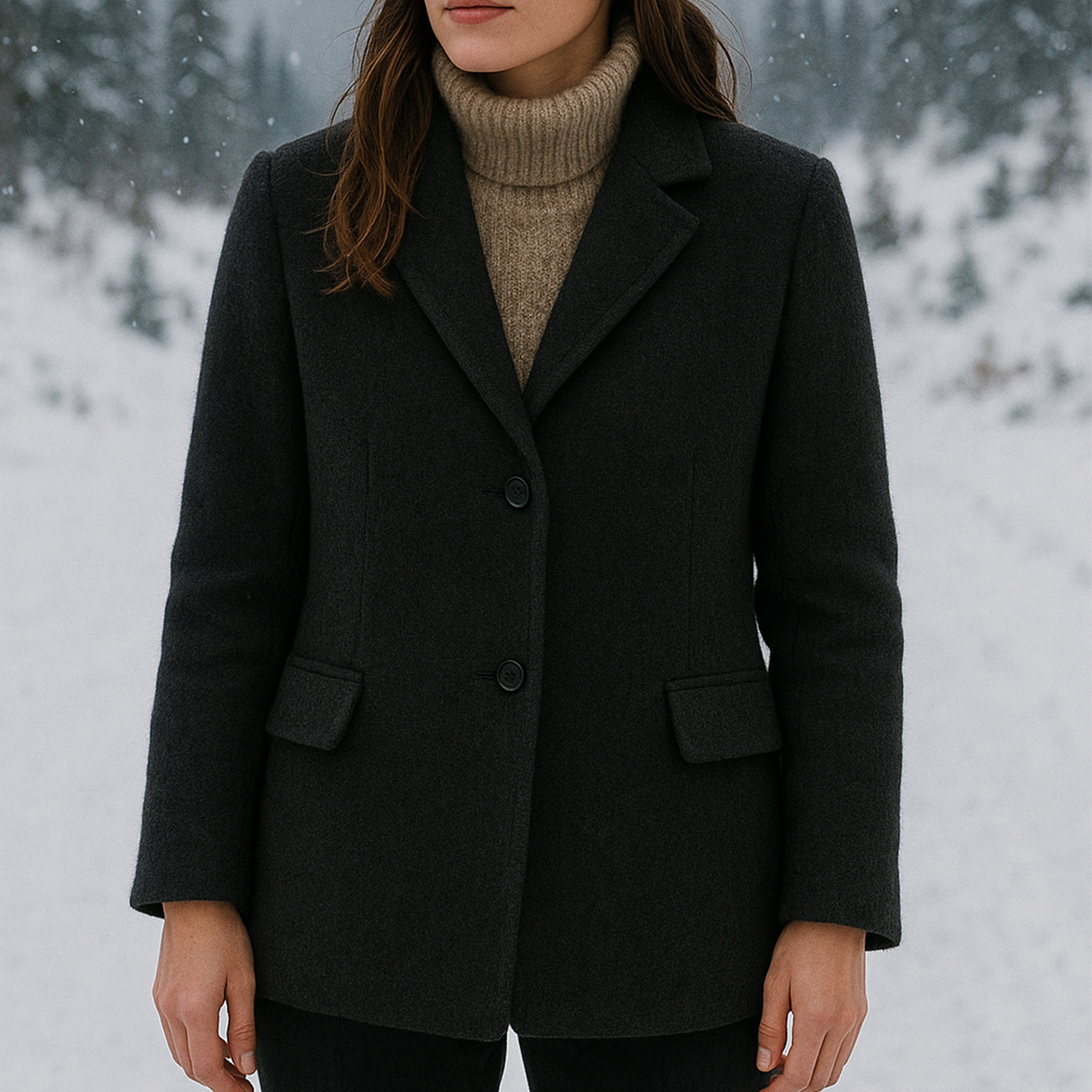 Black Loden Boiled Wool Image