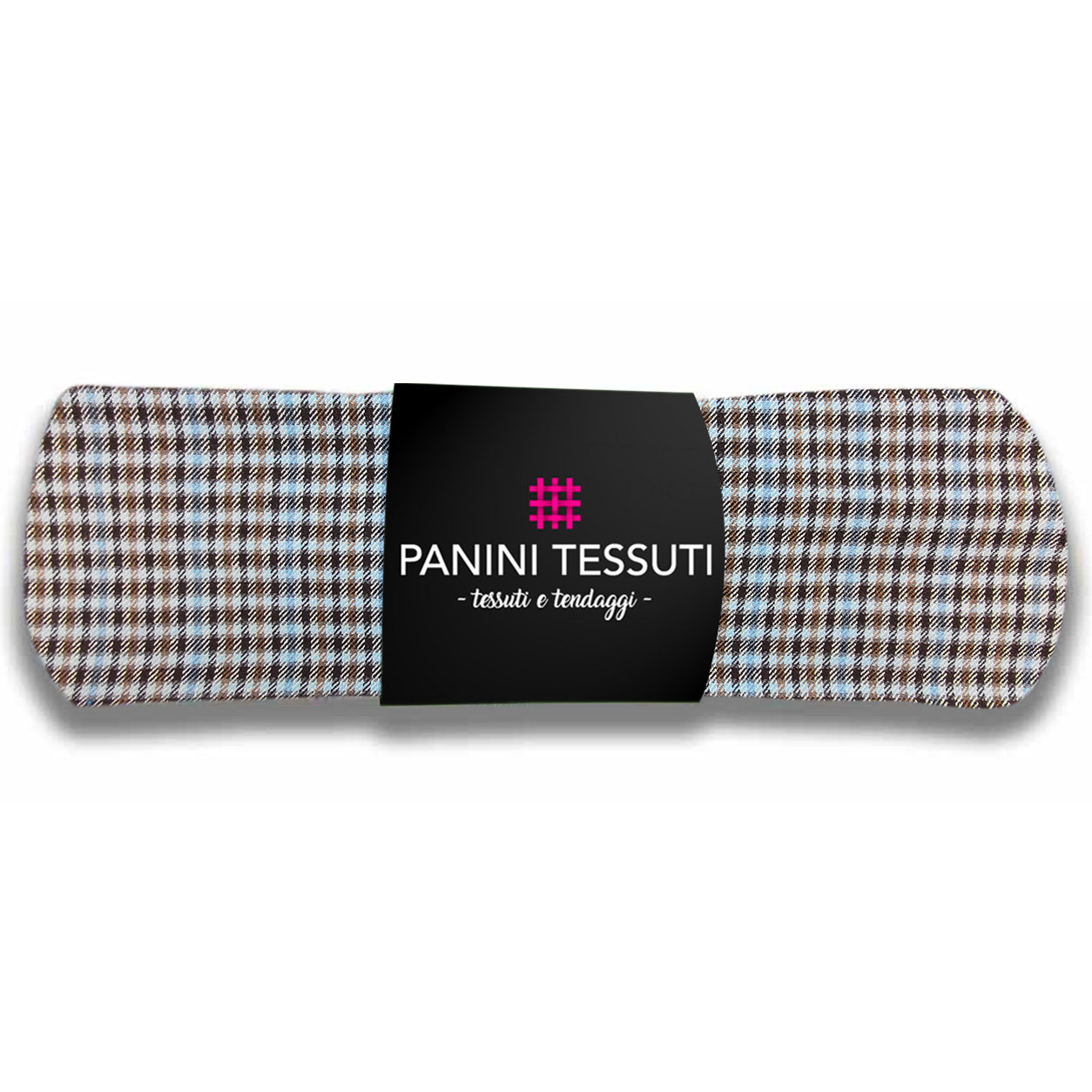 Baumwollmischung Scamp Plaid Hellblau und Brauntöne