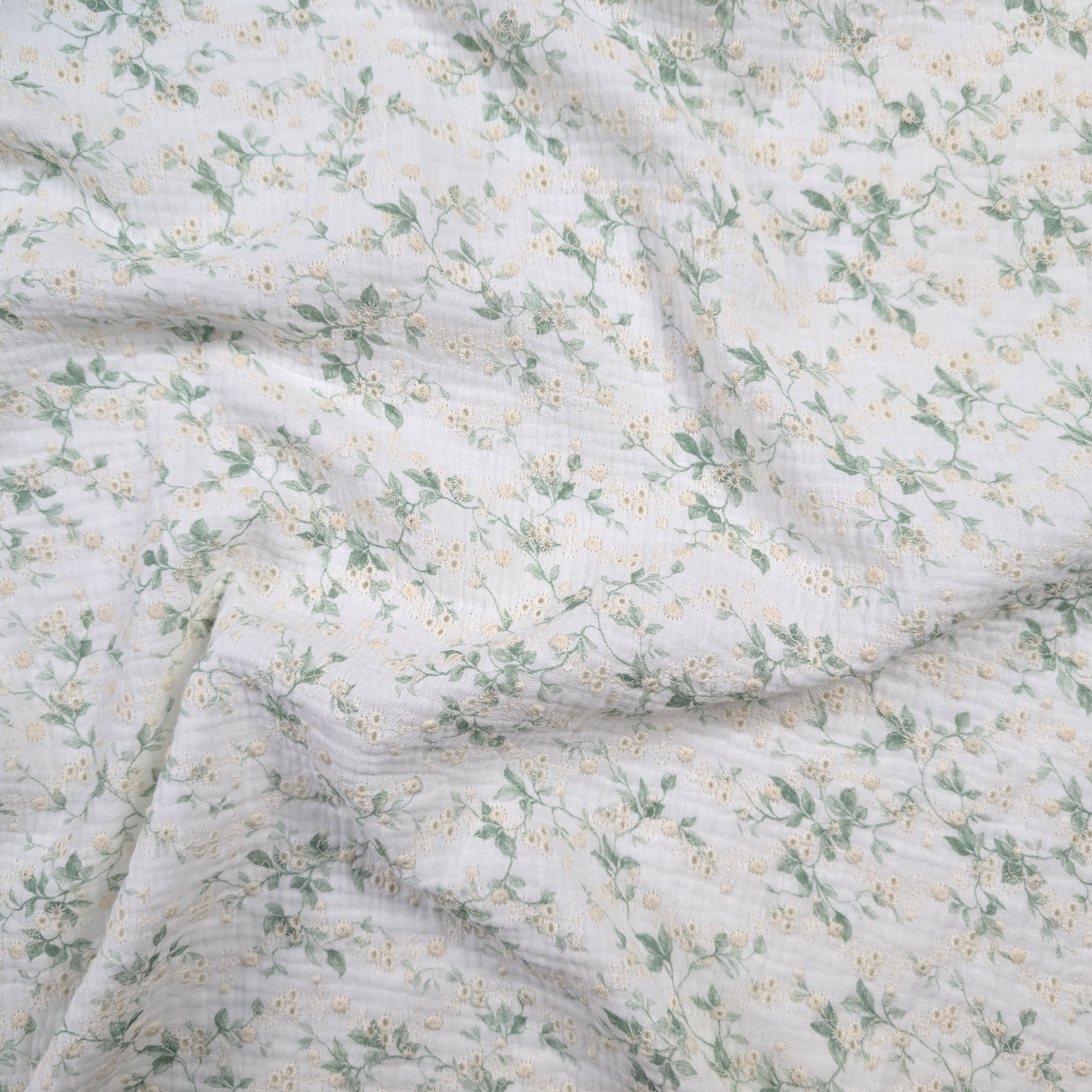 Muslin with Embroidered Flowers Image