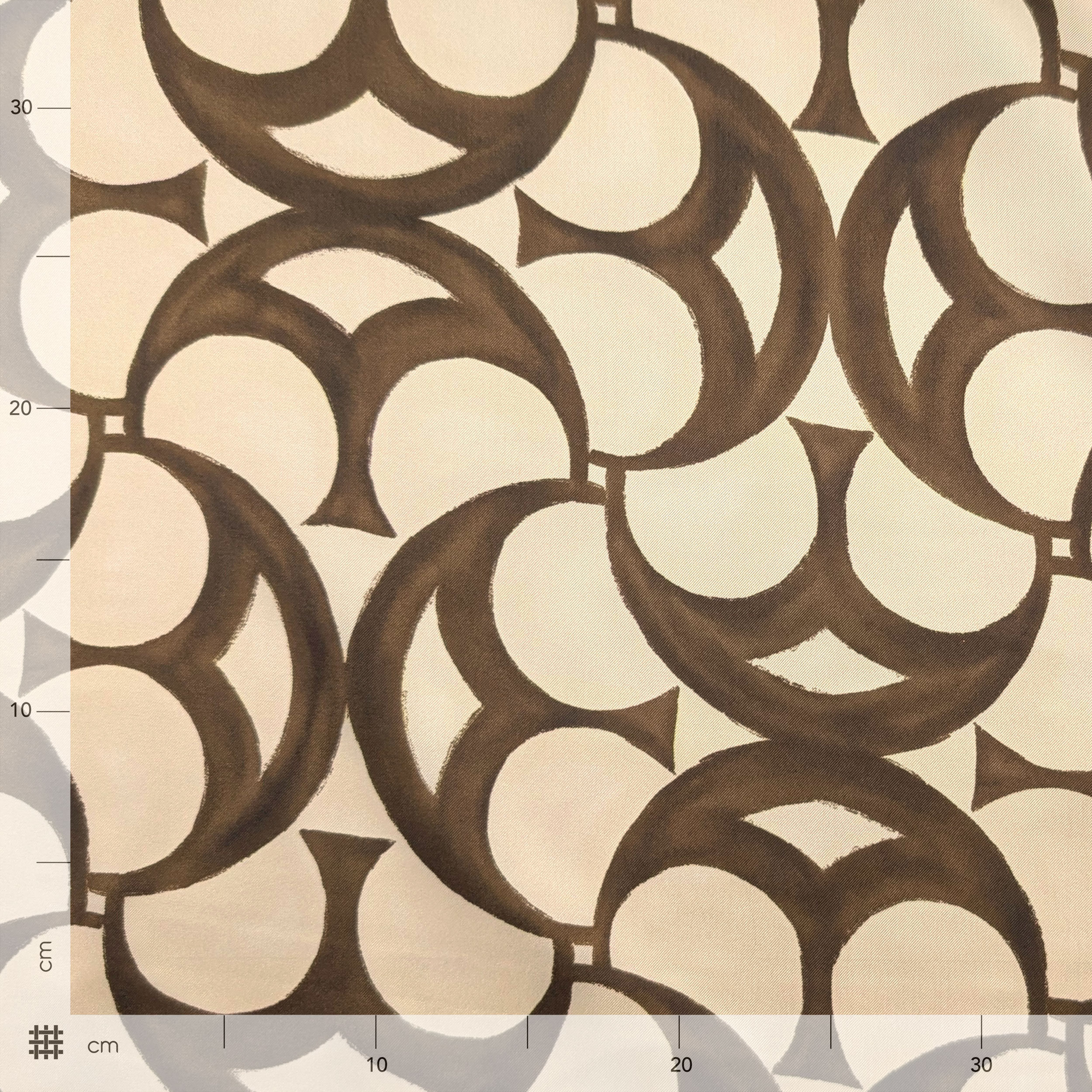 Twill Silk Brown Geometries High Fashion Image