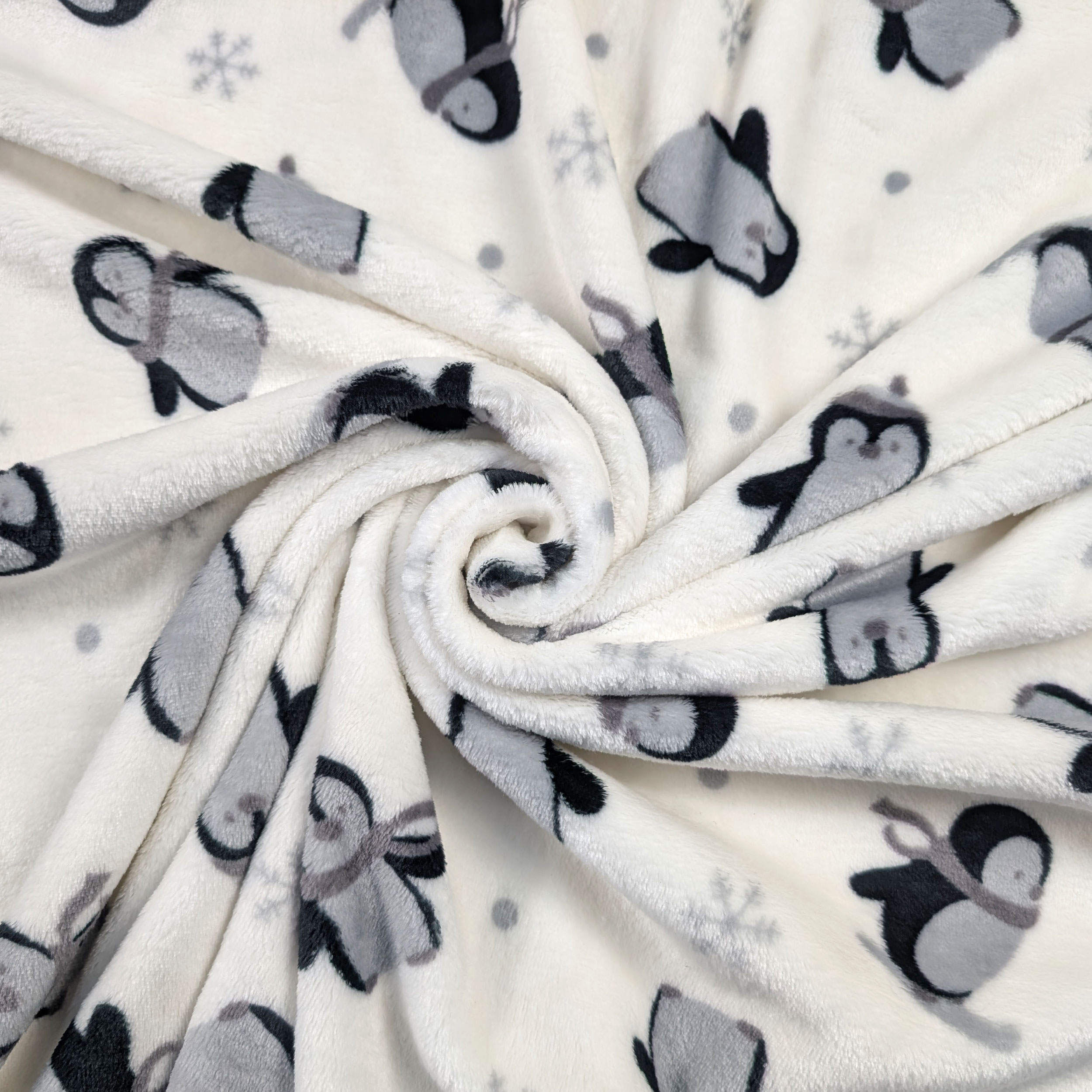 Cashmere Fleece Penguins White Background Image