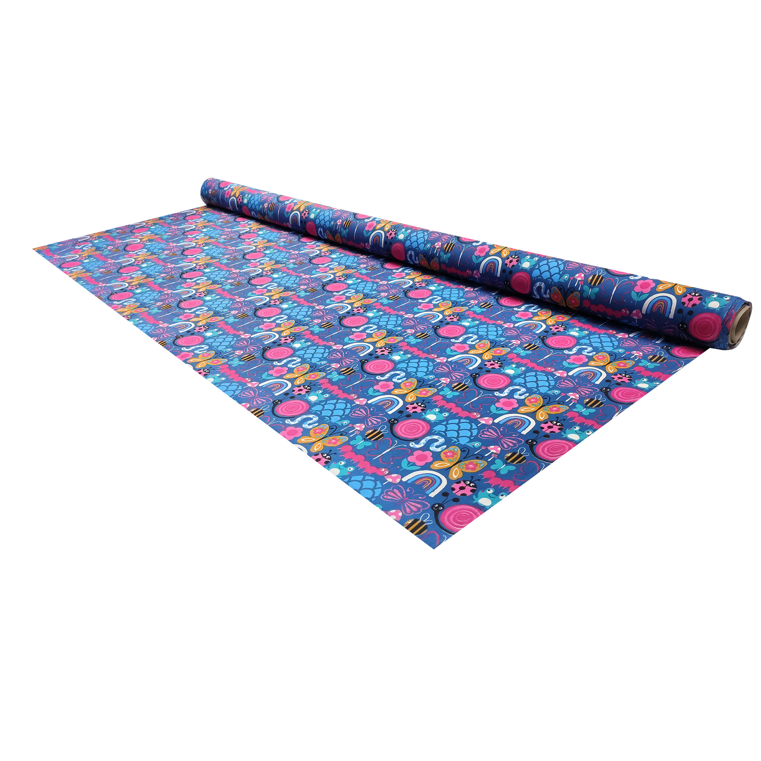 Tissu de coton Fond animal bleu