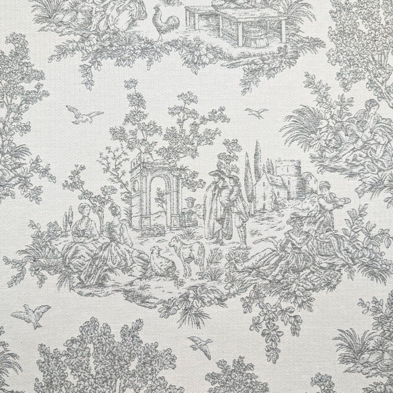 Jacquard Toile de Jouy Gris H 280 cm Image