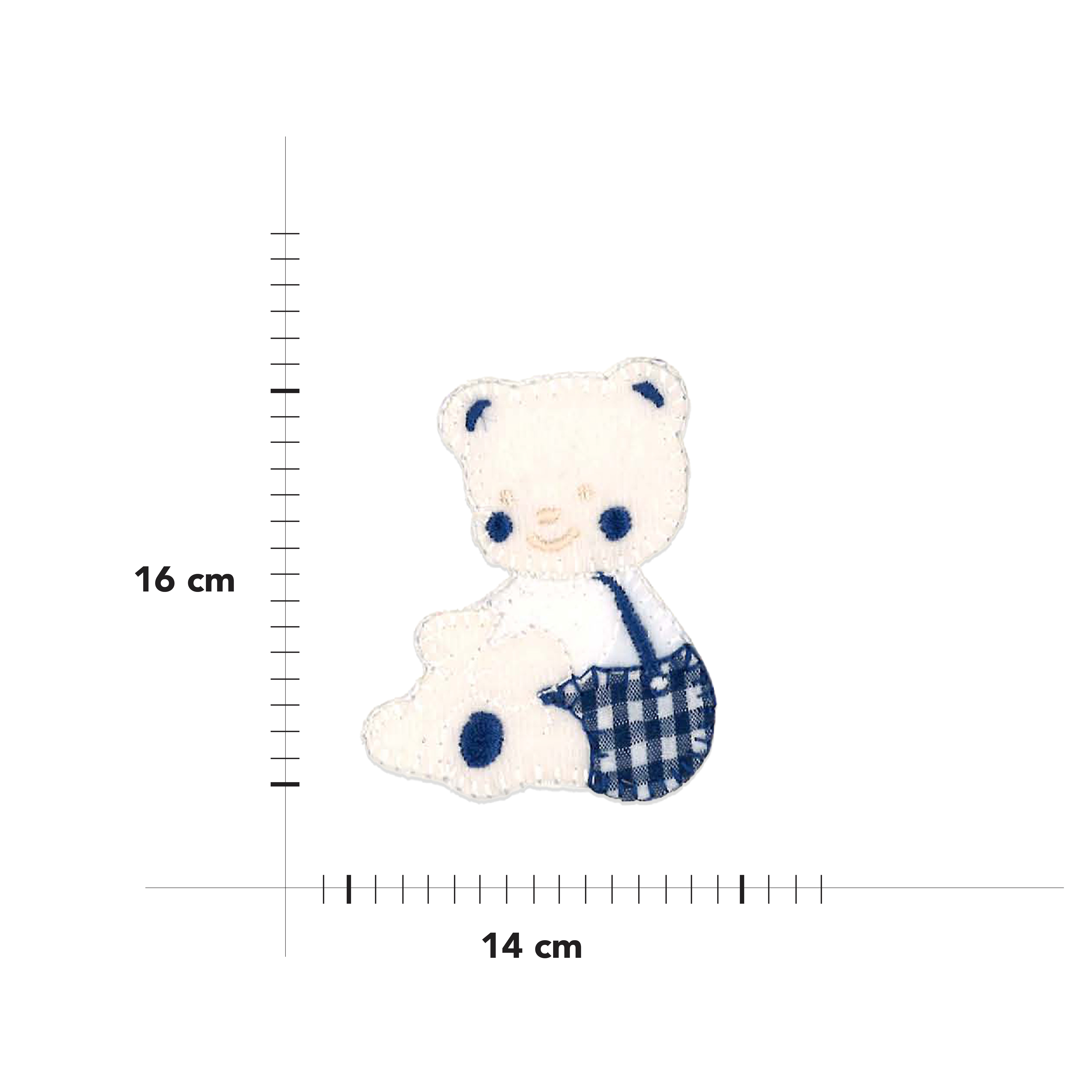 Bear Applique with Large Dungaree Image