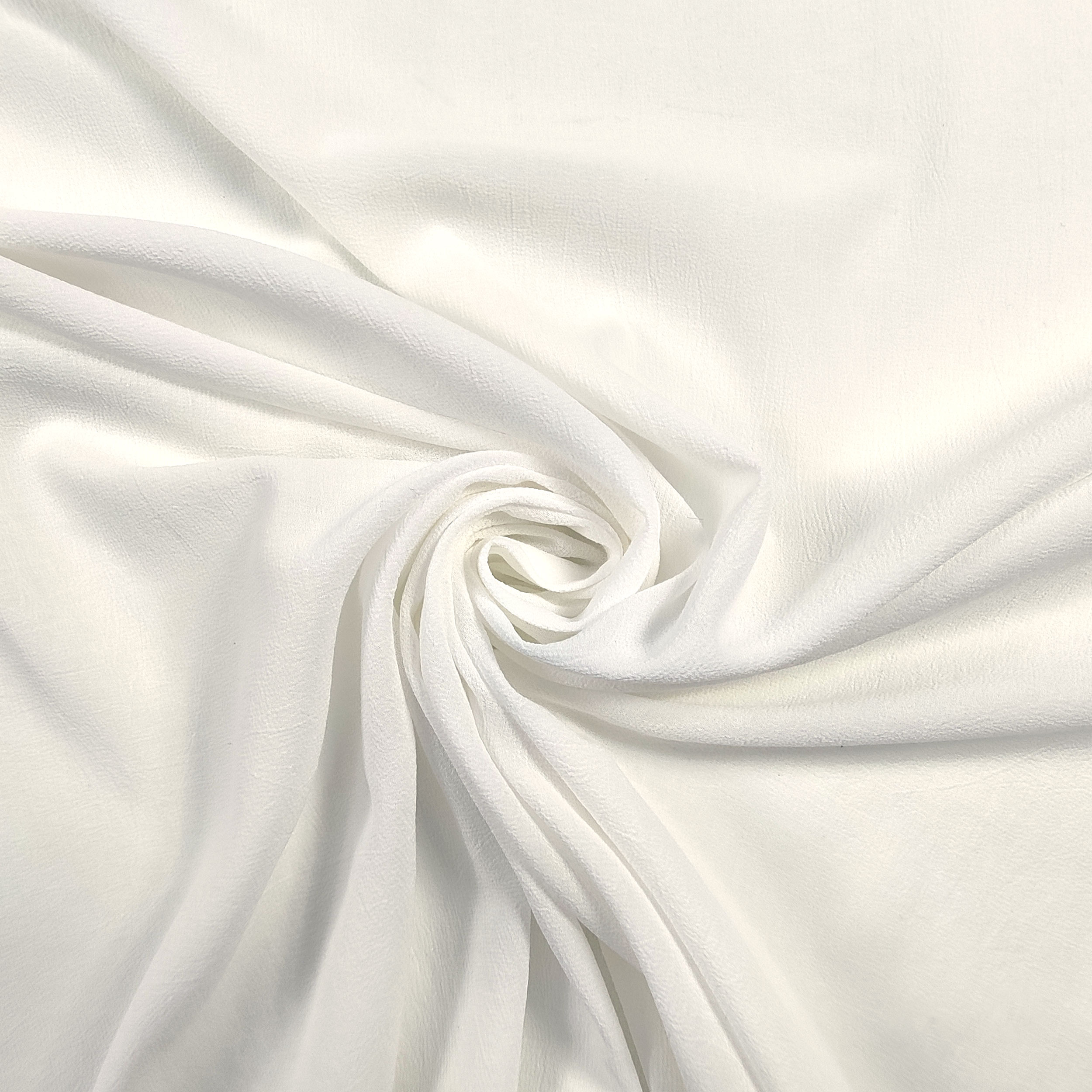 Mousseline de soie crêpe lavée Blanc nuptial