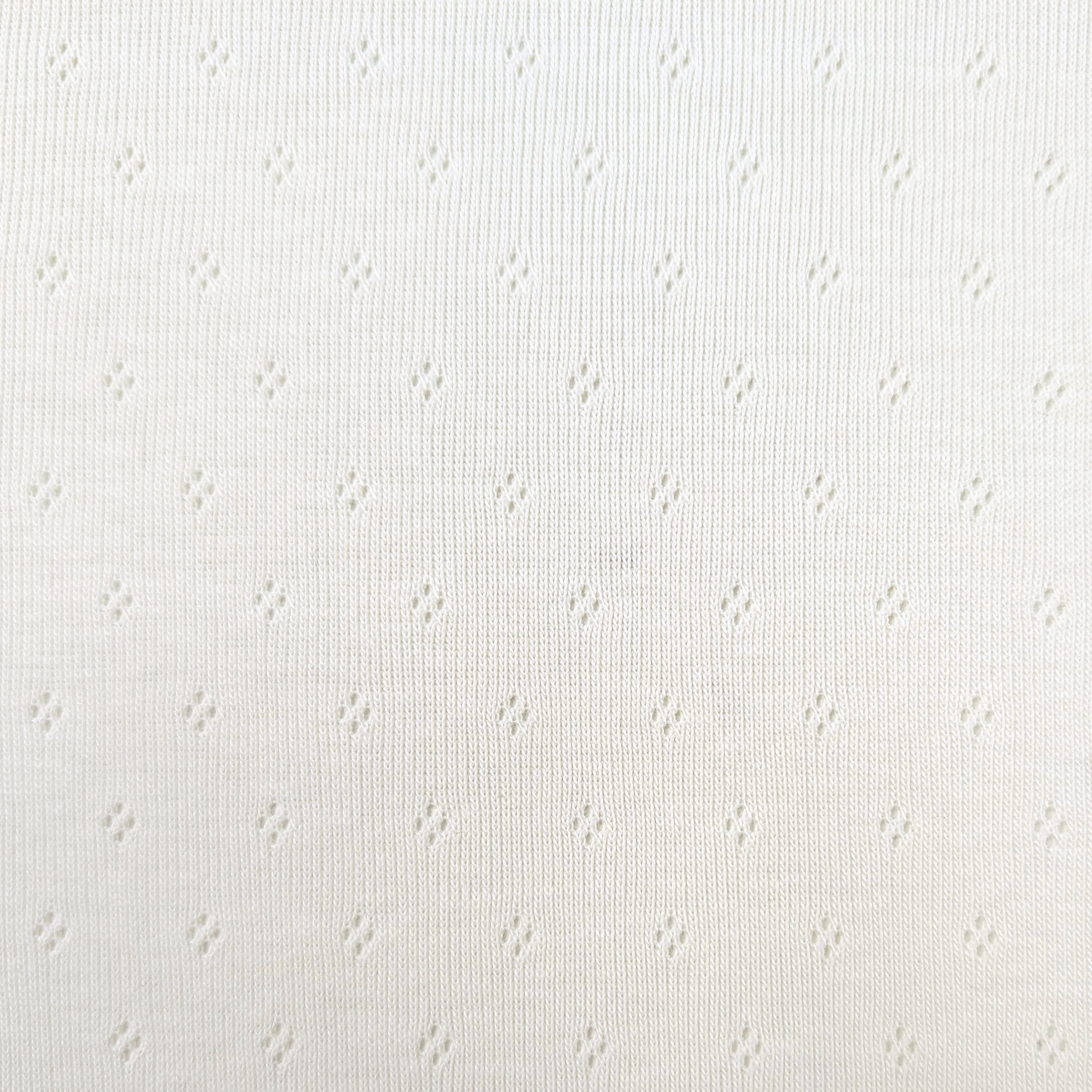 Cotton Jersey with Openwork Floral Design on a White Background Image