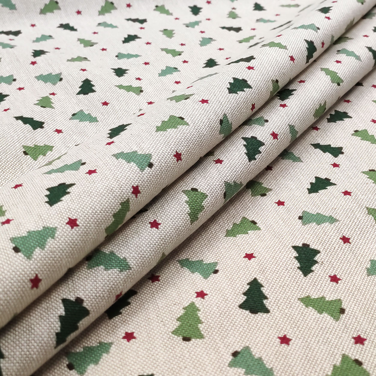 Tissu coton mélangé arbres de Noël Image