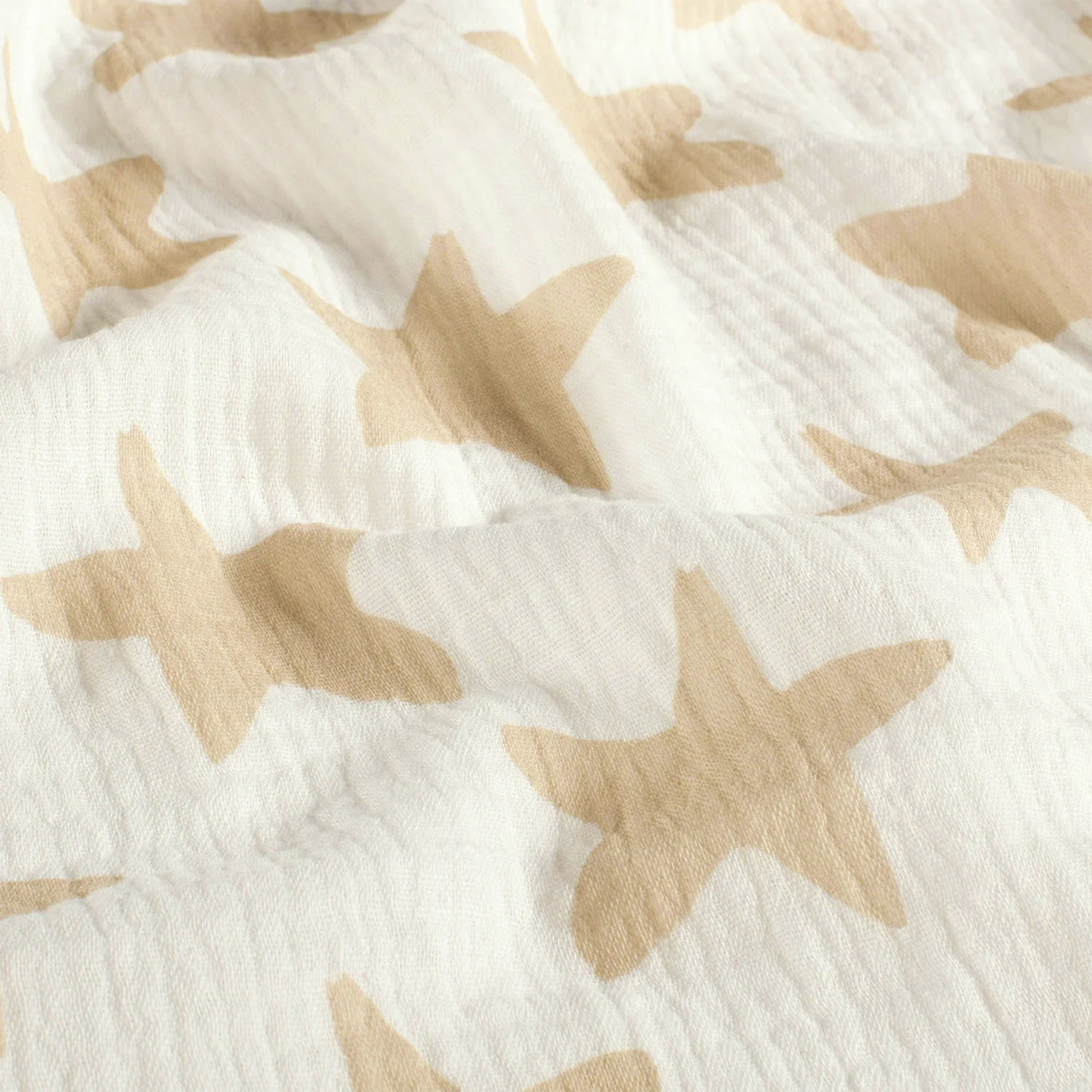 Cotton Muslin Beige Stars Image