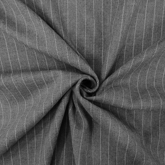 Grey Pinstripe Stretch Viscose Image