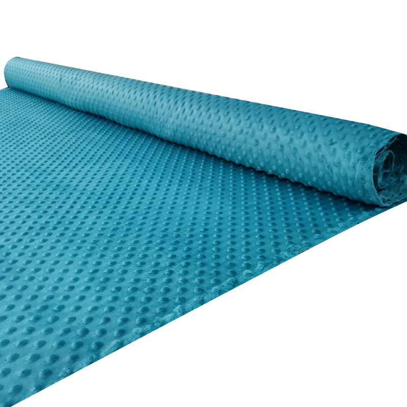 Tessuto Minky Dots Peluche Turchese 