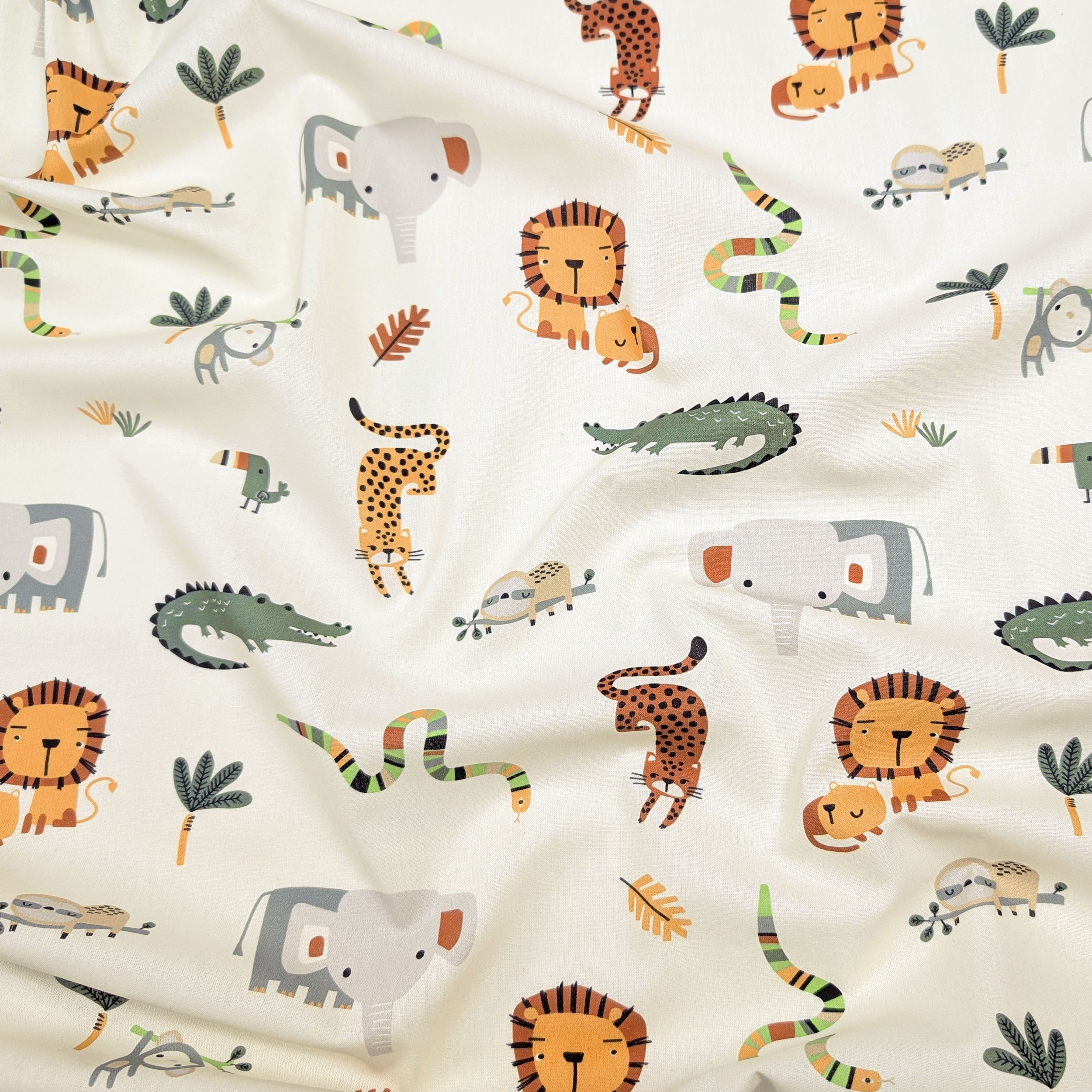 Cotton Poplin Savannah Animals Image