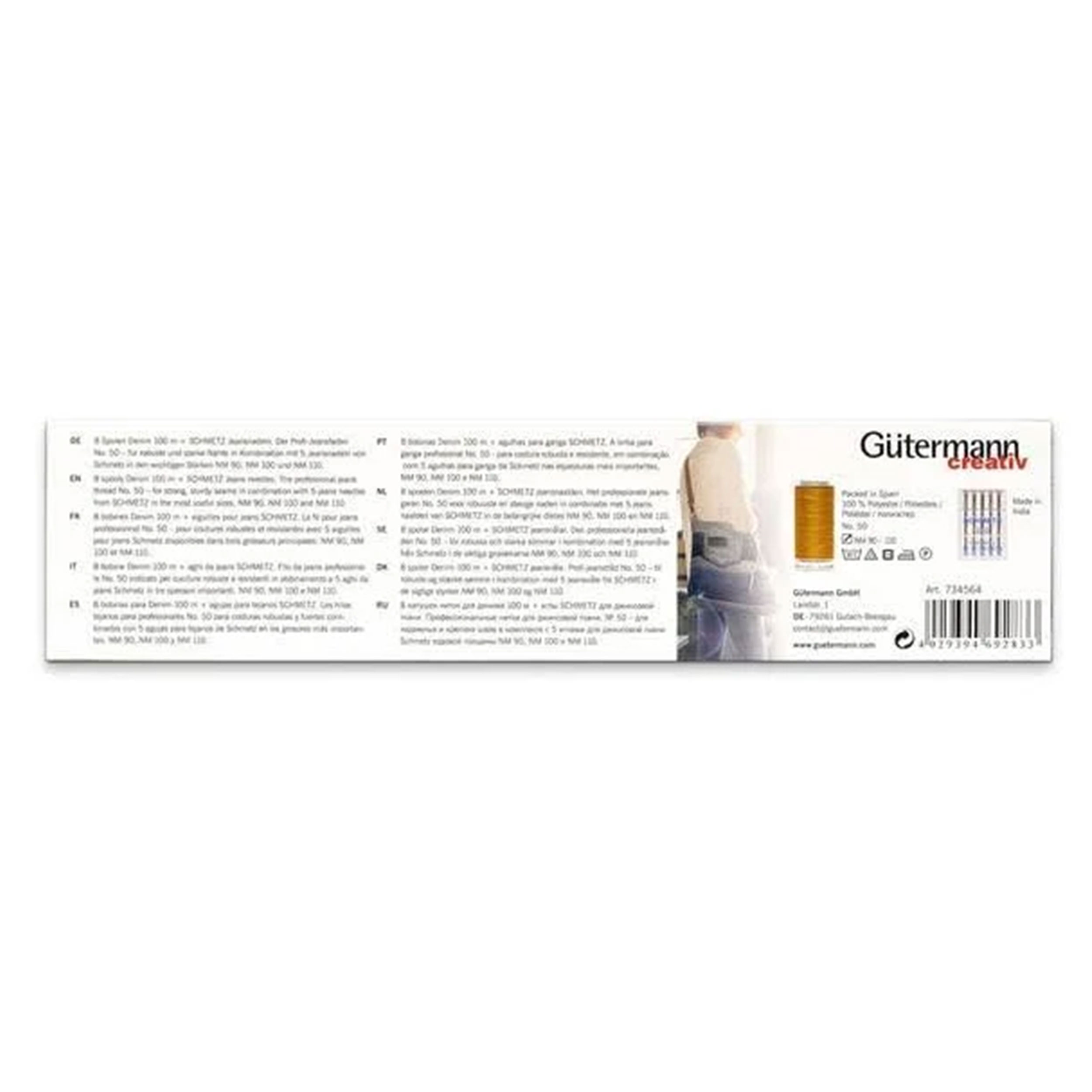 Gutermann Creative Set 8 Denim Bobbins with Needles Image