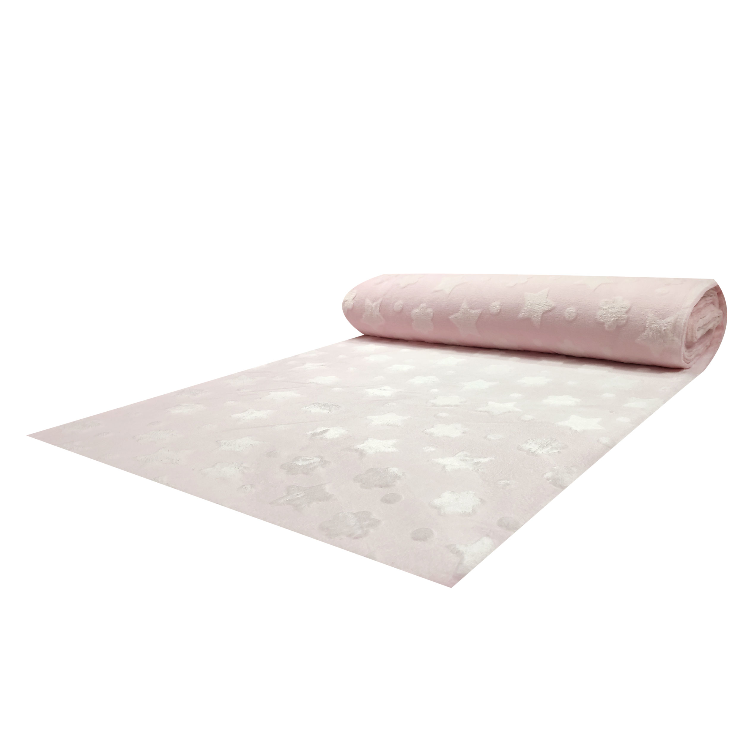 Vellón Estrellas y Nubes Rosa Bebé