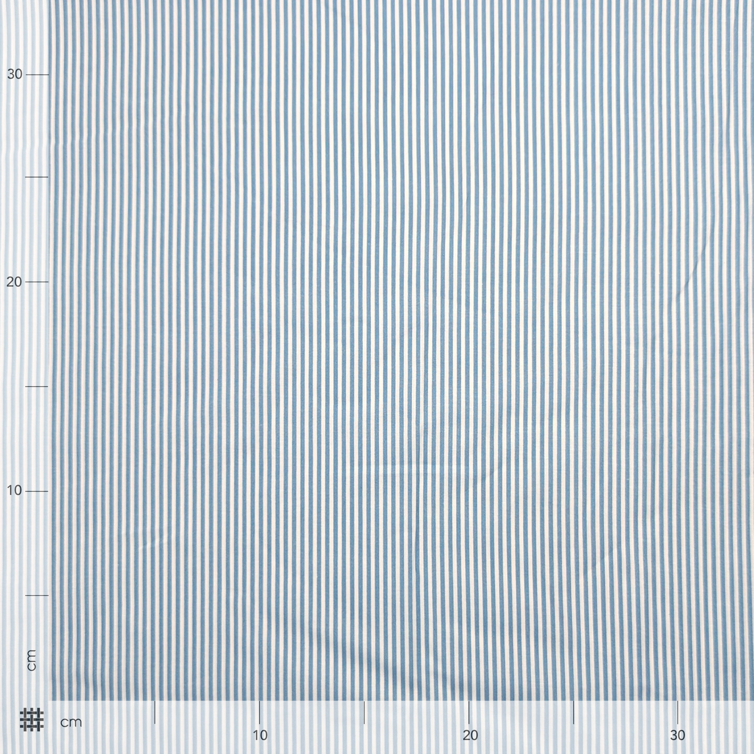 Cotton Sheet Thin Stripes Avio Image