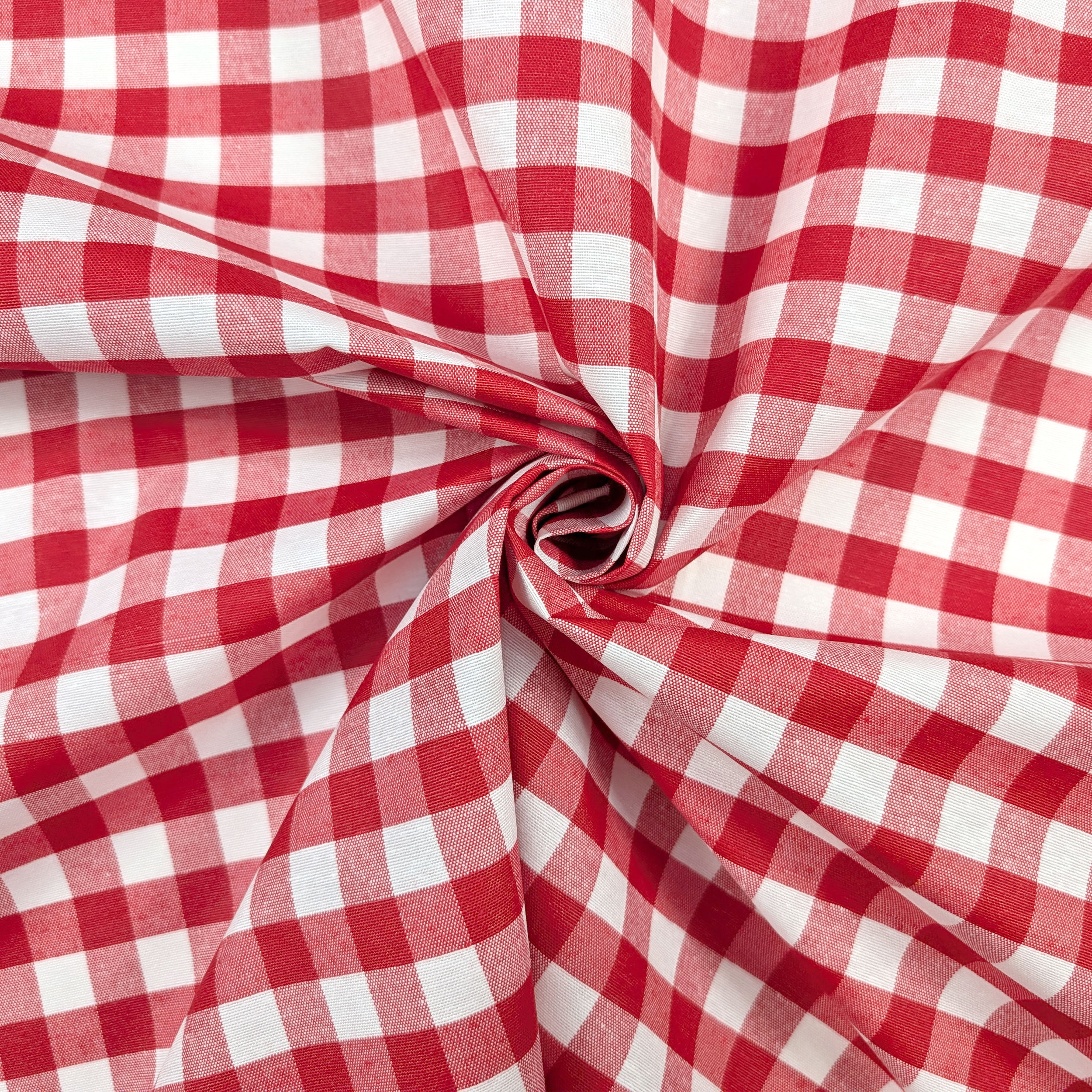 Fabric for Resin Tablecloth Red Checks Image