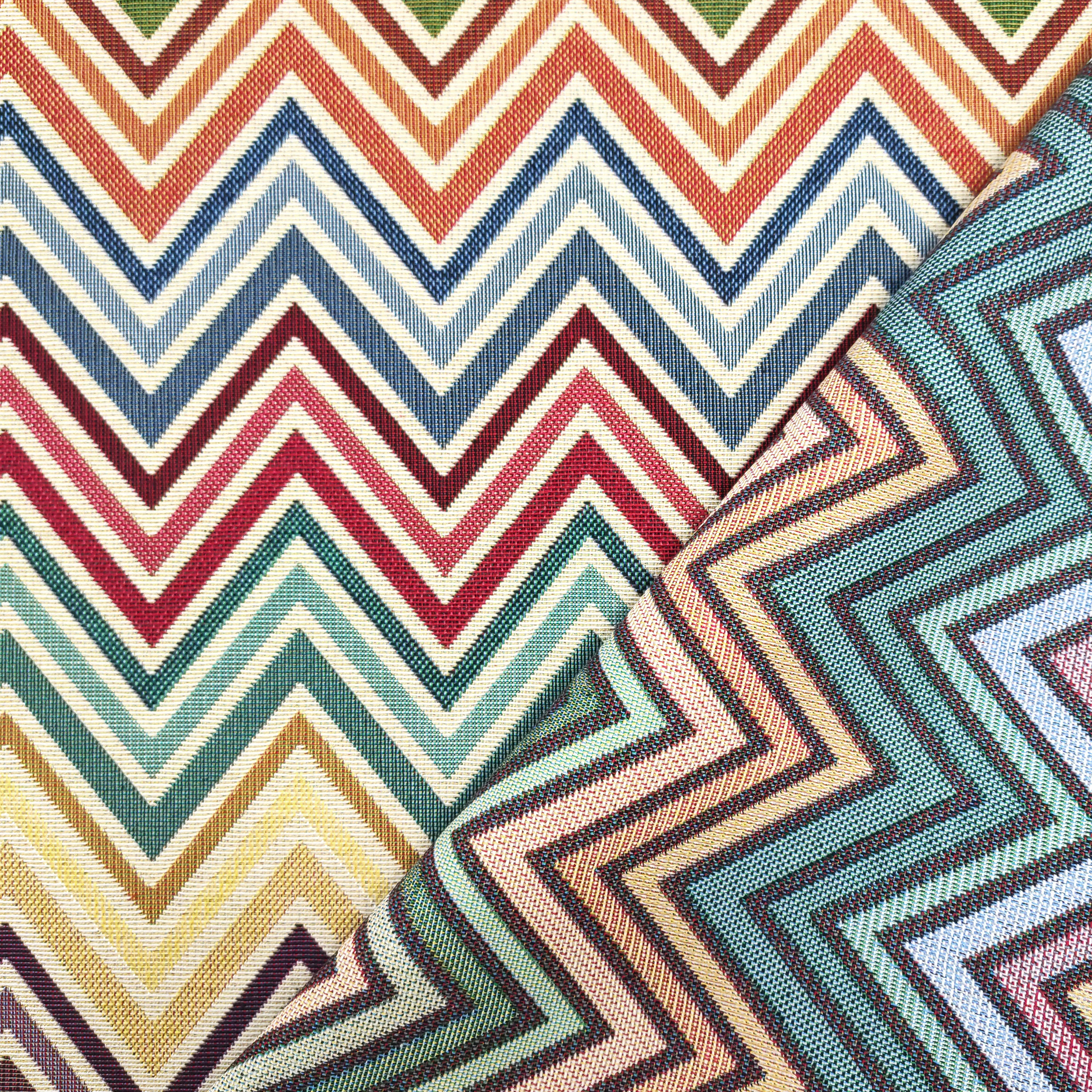 Gobelin Fantasy Zig Zag rayures multicolores