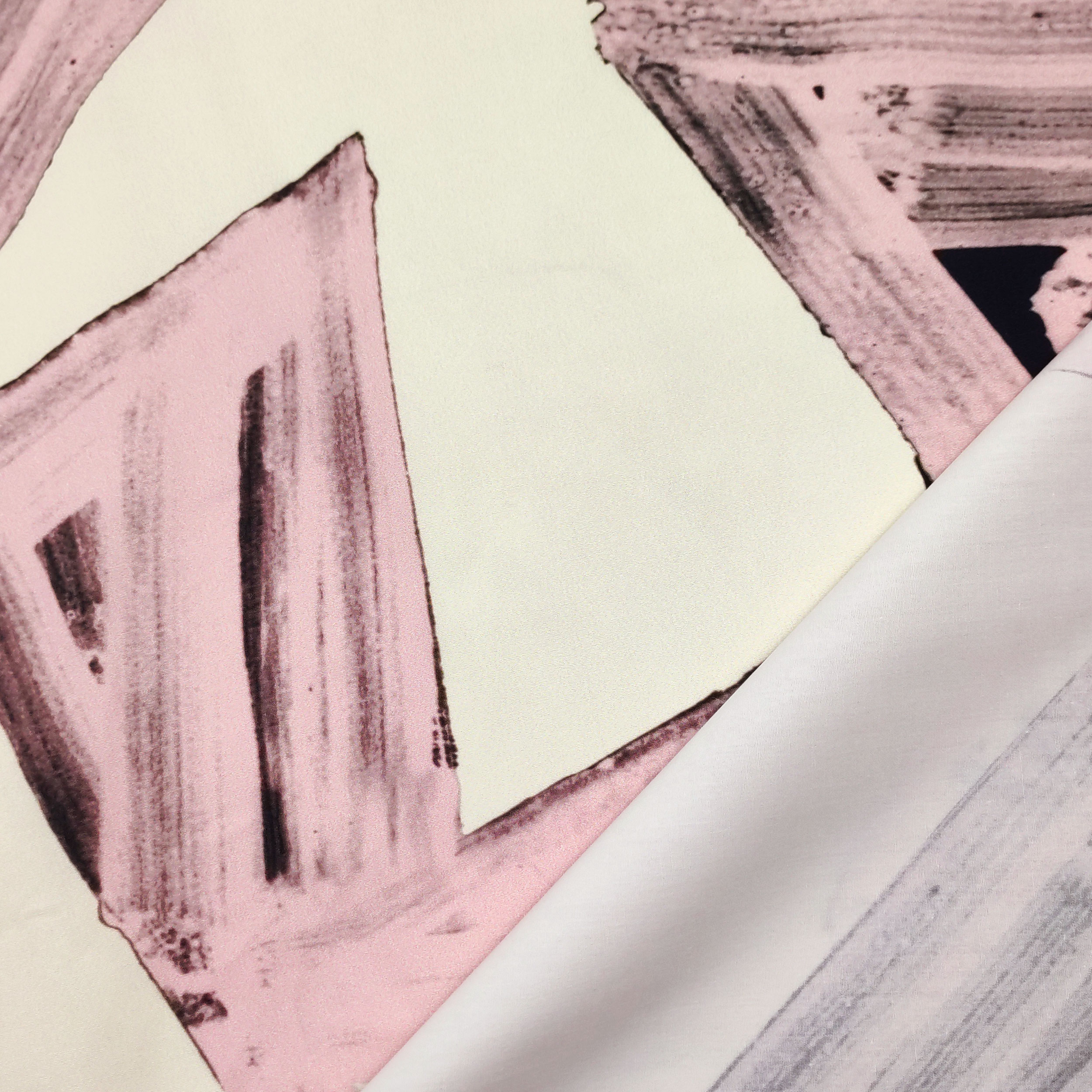 Rasatello Algodón Abstracto Patrón Geométrico Rosa