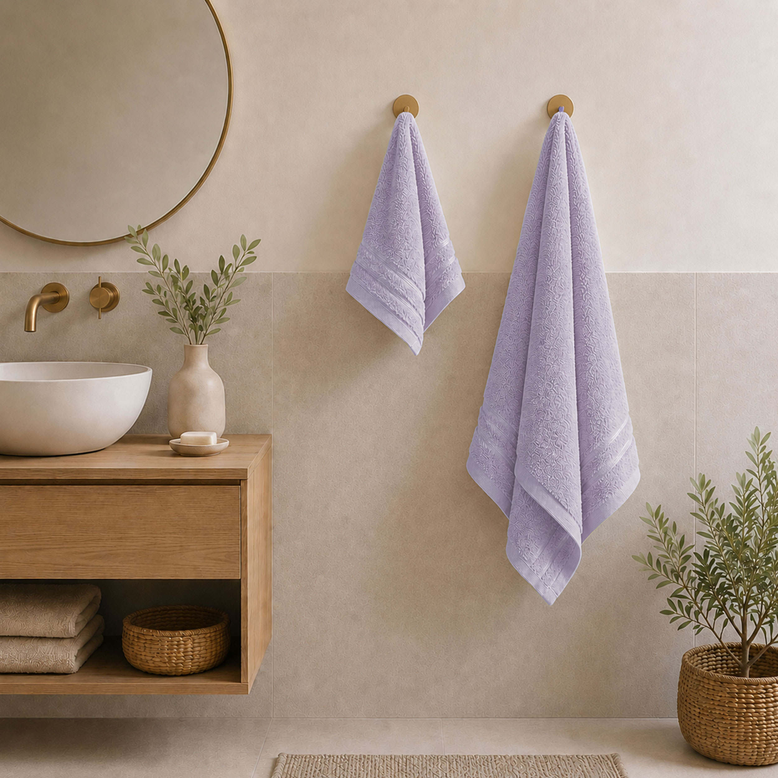 Lilac Bath, Face and Guest Towel Set Image