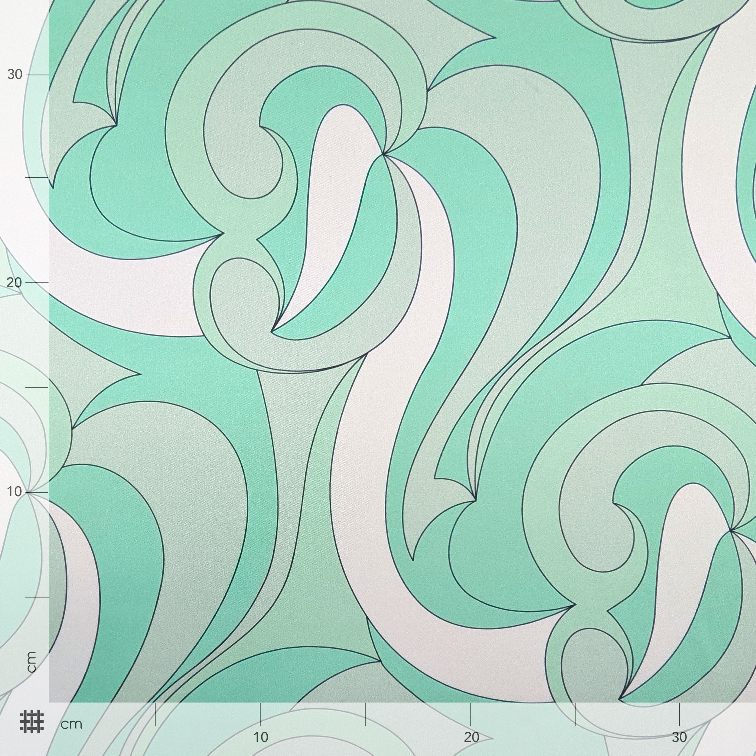 Satin Set High Fashion Fantasy Optical Water Green Image
