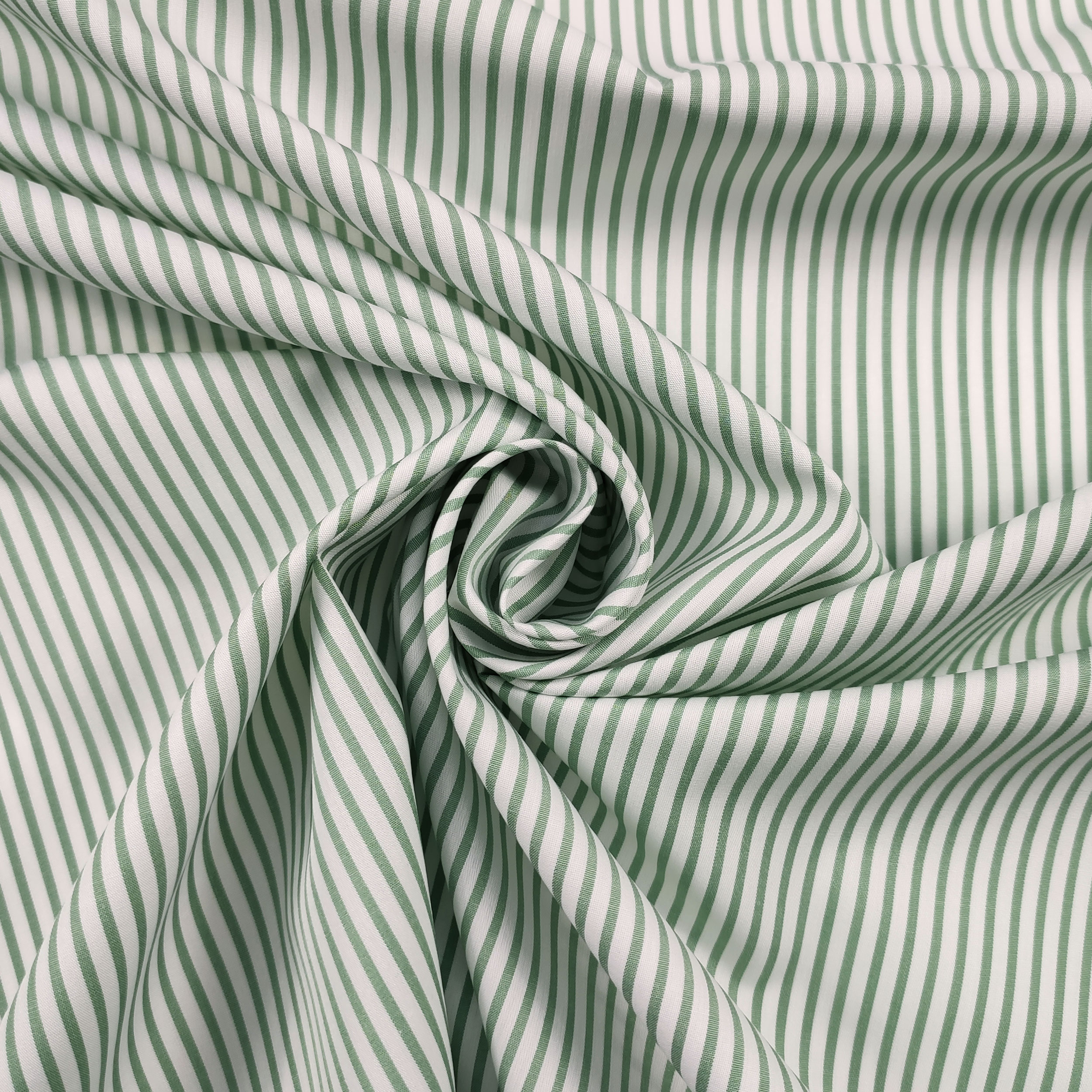 Cotton for Shirts Thin Green Stripes