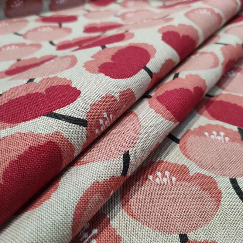 Tissu de coton mélangé Coquelicots rouges Image
