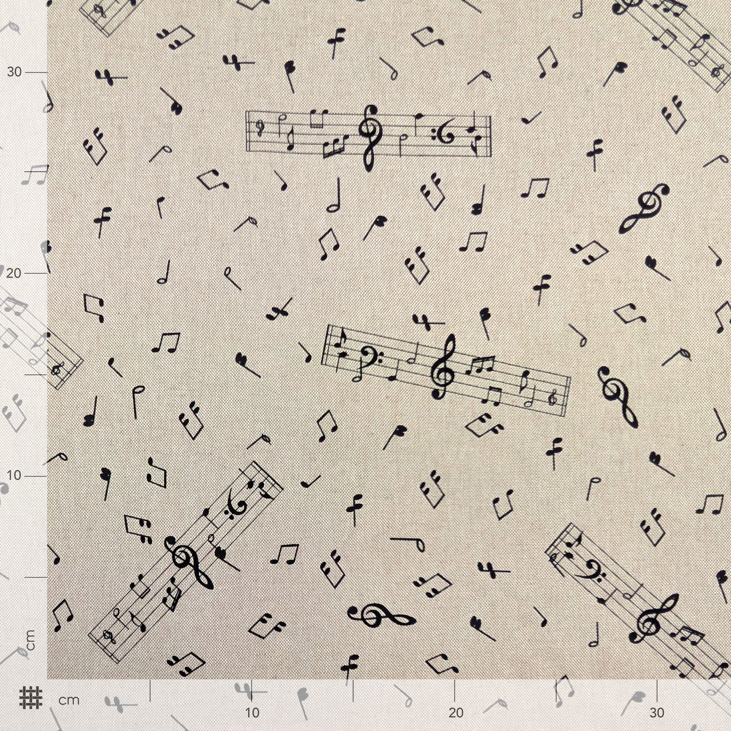 Panama fabric Musical Notes Image