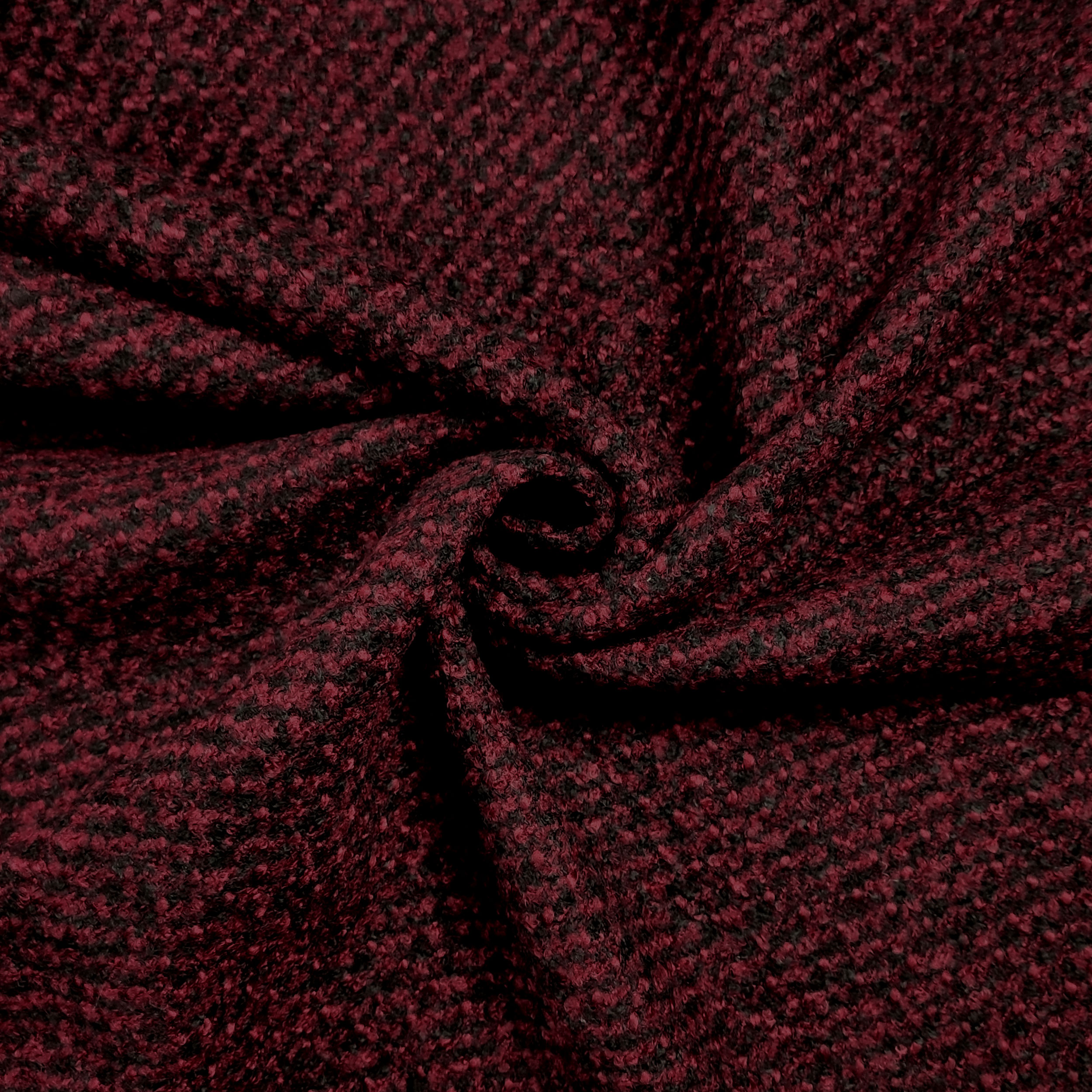 Manteau en tweed bordeaux et noir