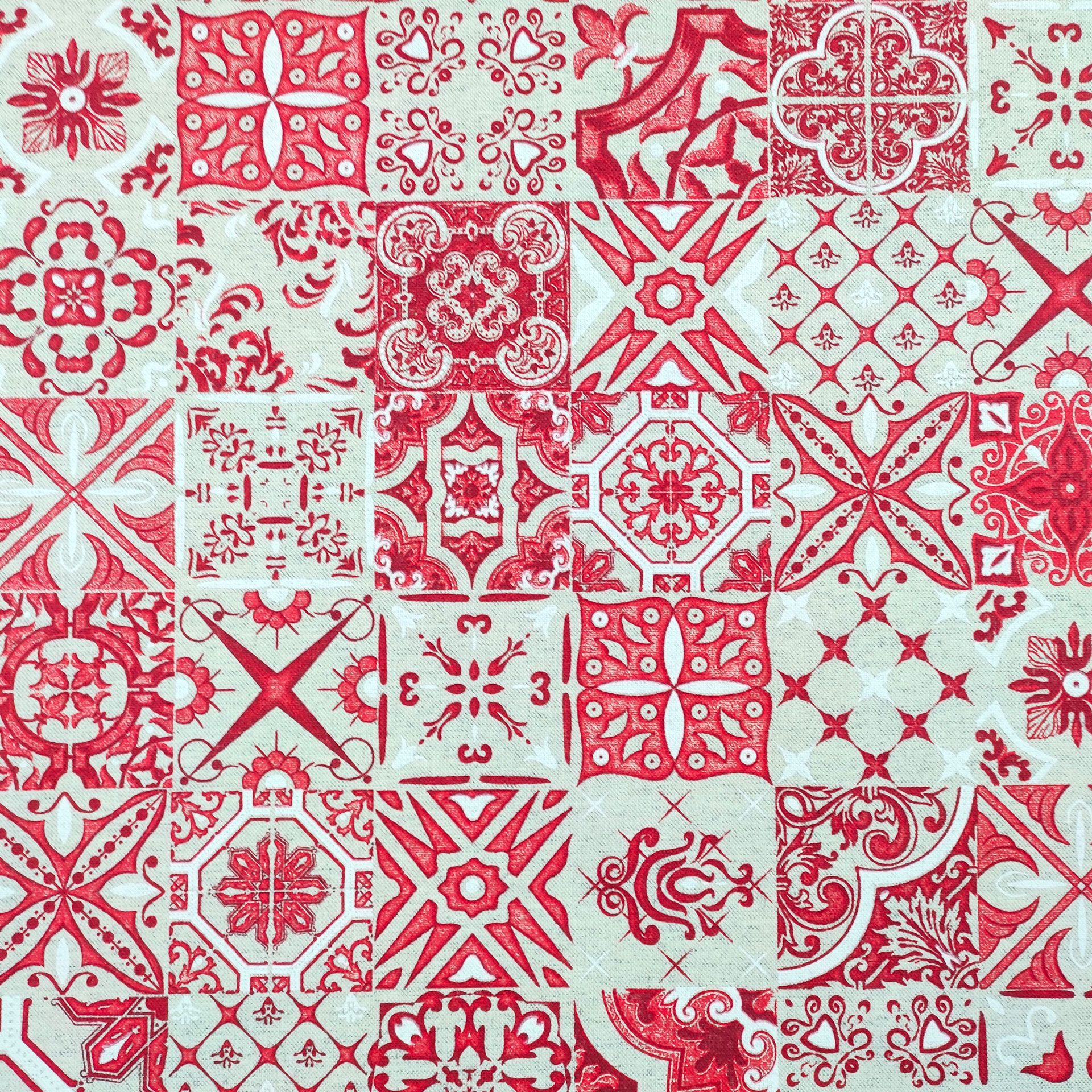 Mantel de Resina Recortable Damasco Fantasía Rojo 100x140 cm Image