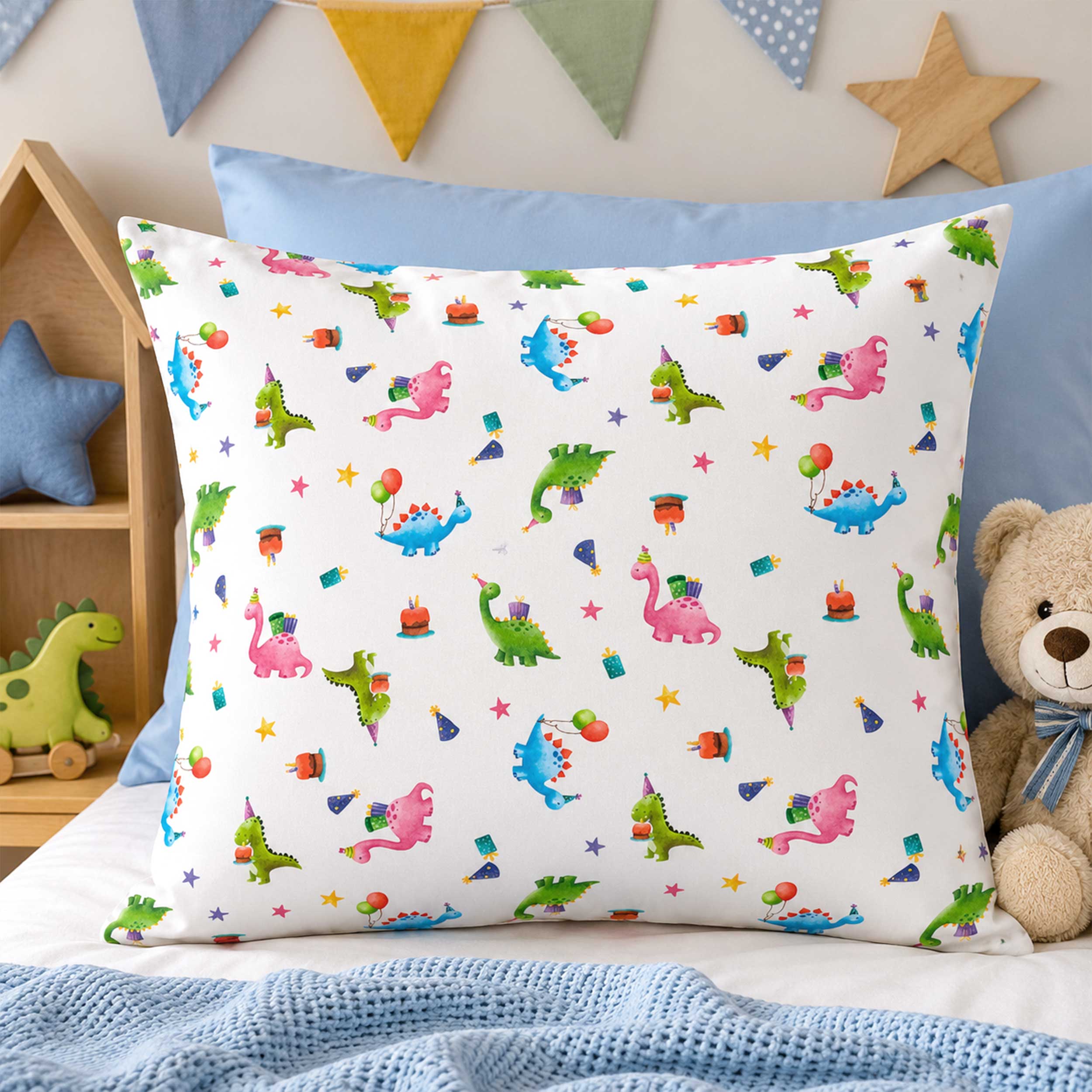 Percale Cotton: Dinosaurs at a Party Image