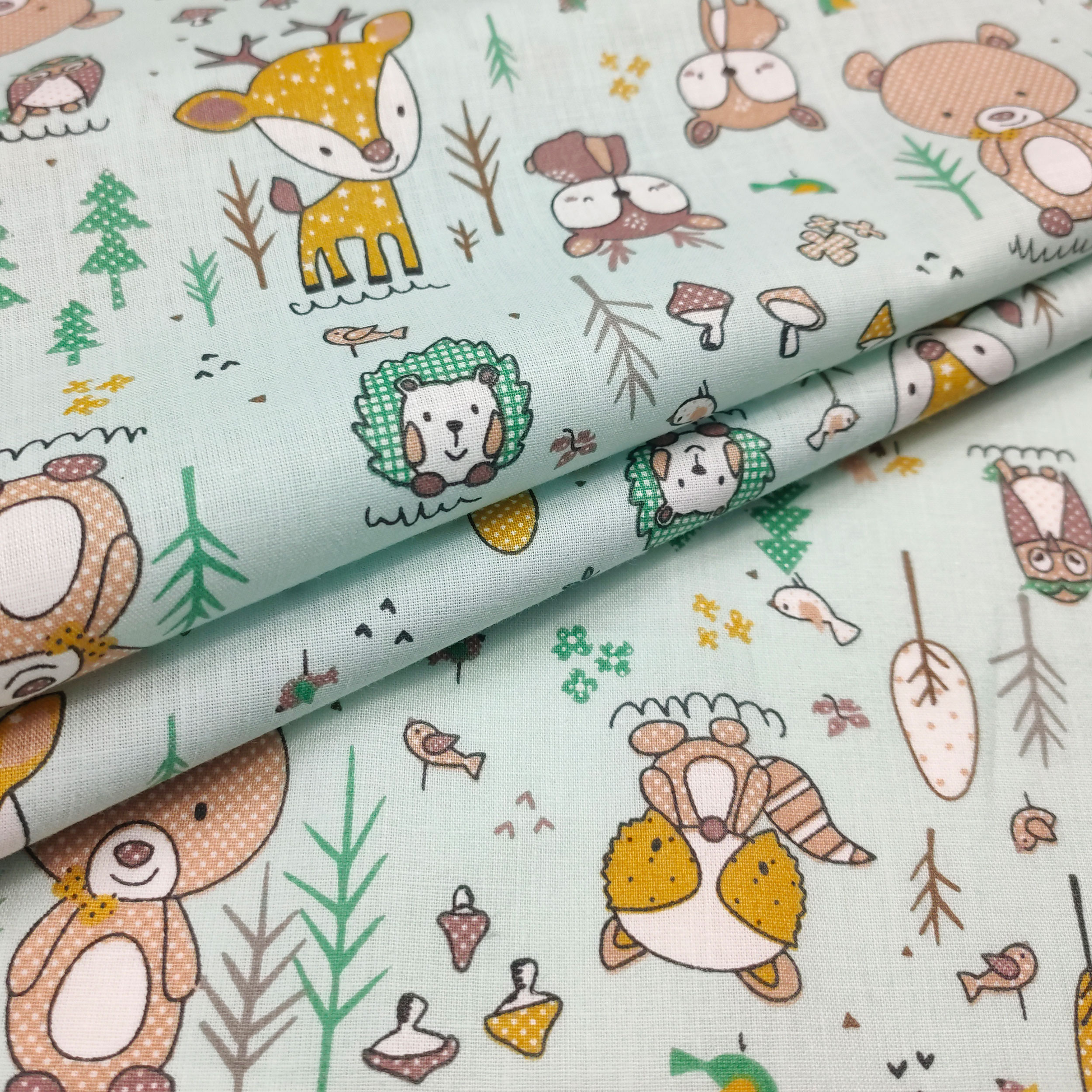 Tissu de coton Ours et fauves