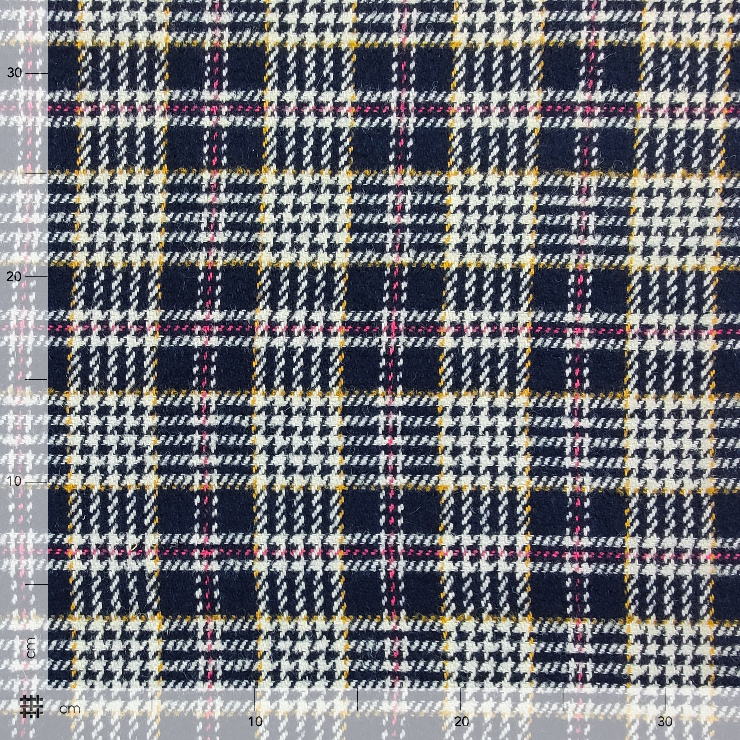 Tartan Pied de Poule Fils de couleur bleue