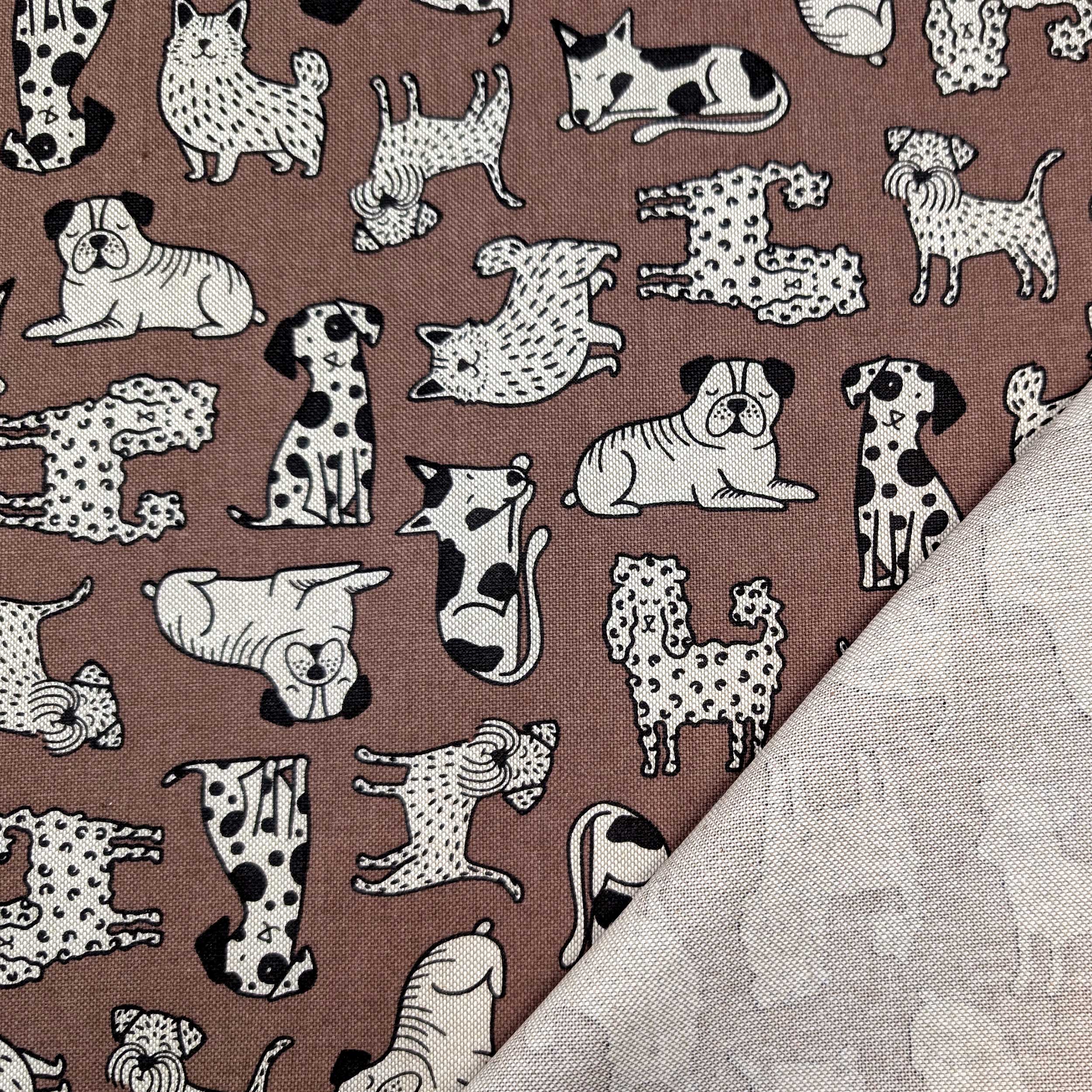 Panama Fabric Dogs Background Brick Image