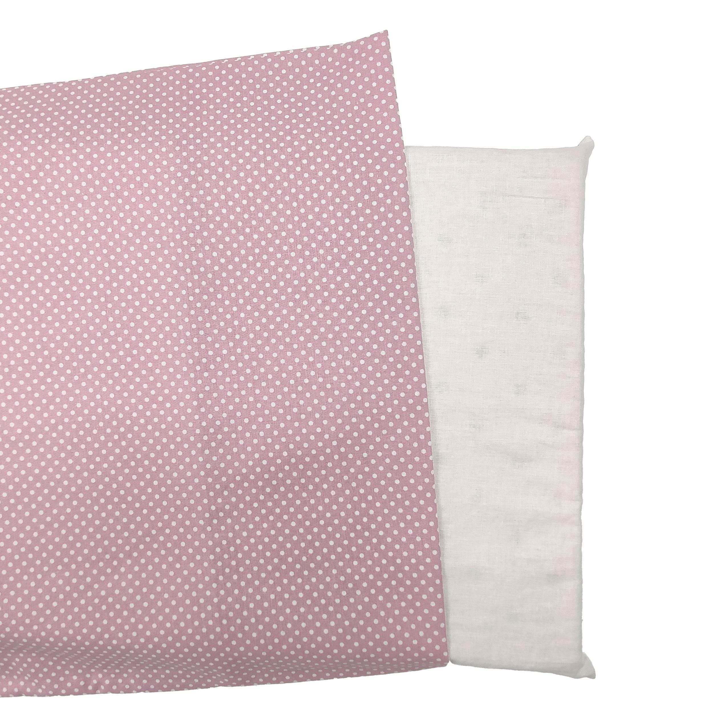 Taie d'oreiller rose antique à pois