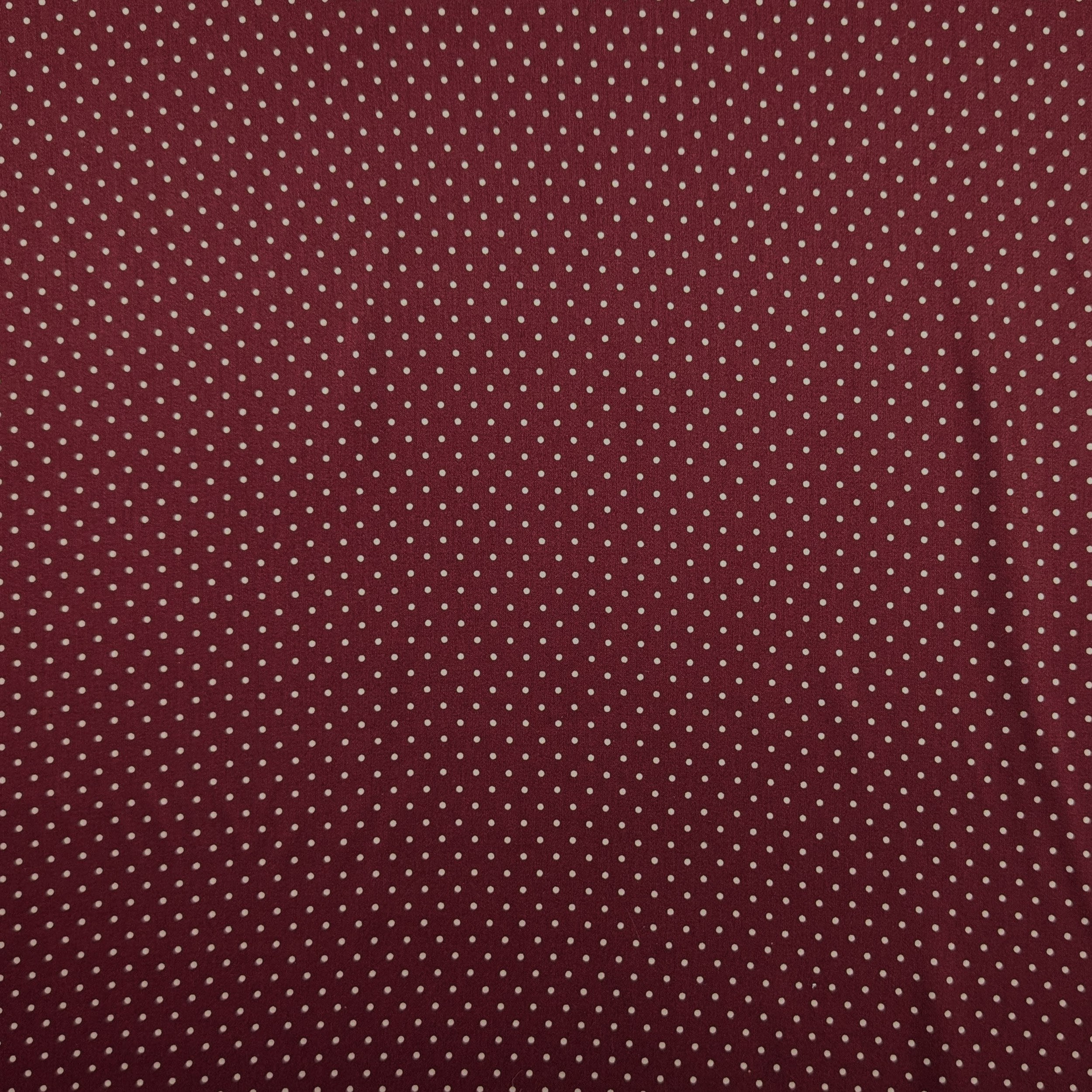 Viscose fabric Bordeaux White polka dots Image