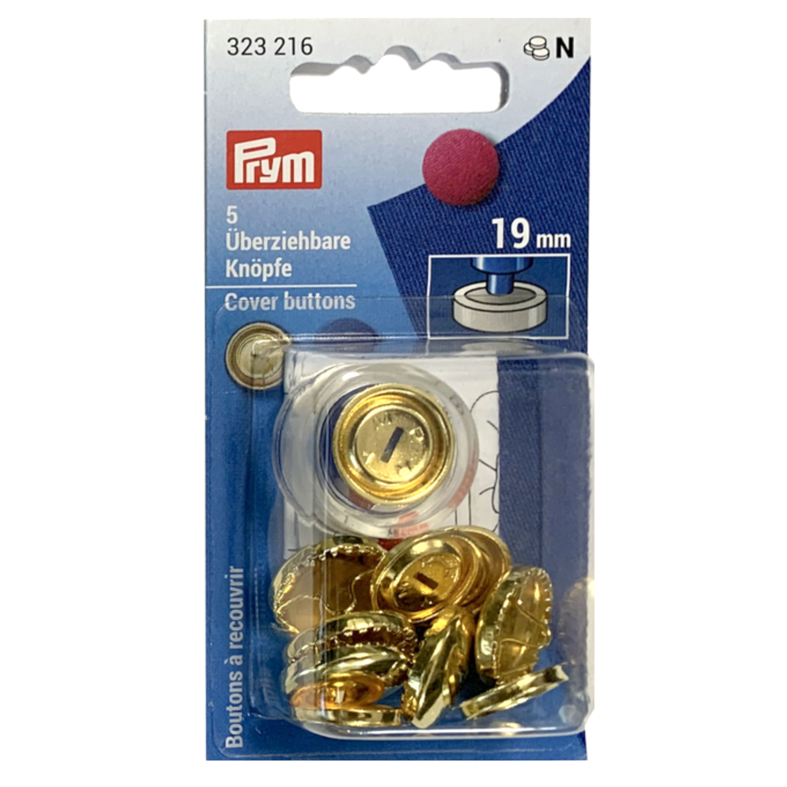 Prym Gold Buttons Coverable avec outil 19 mm