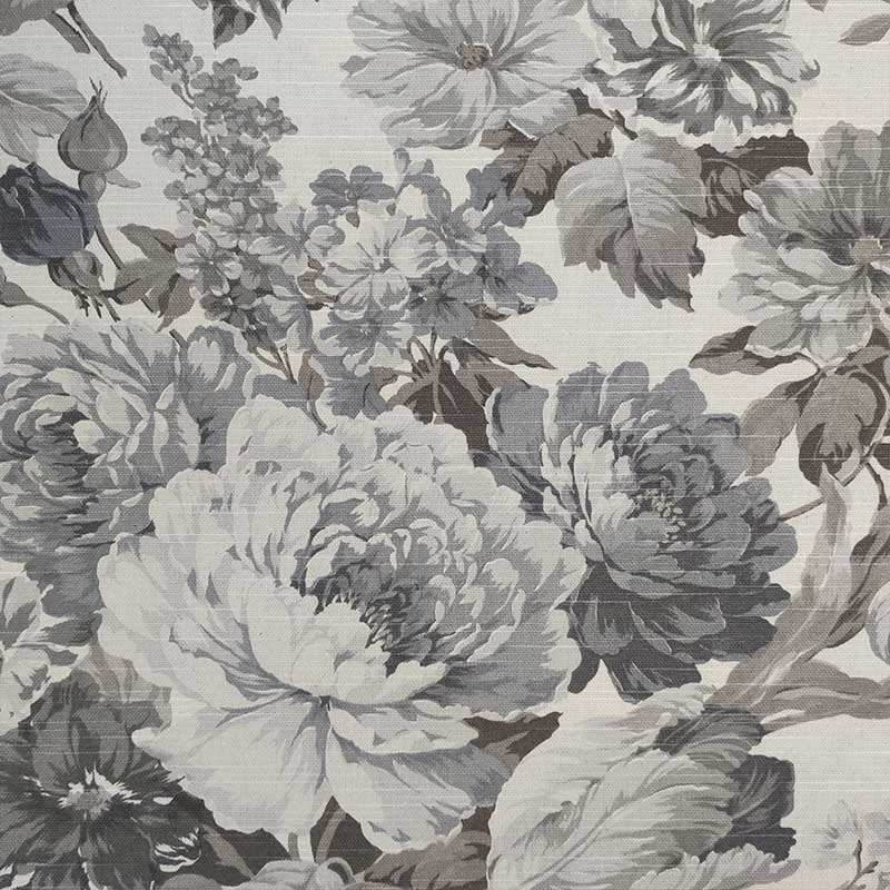 Tela de mezcla de algodón Flor gris grande Image