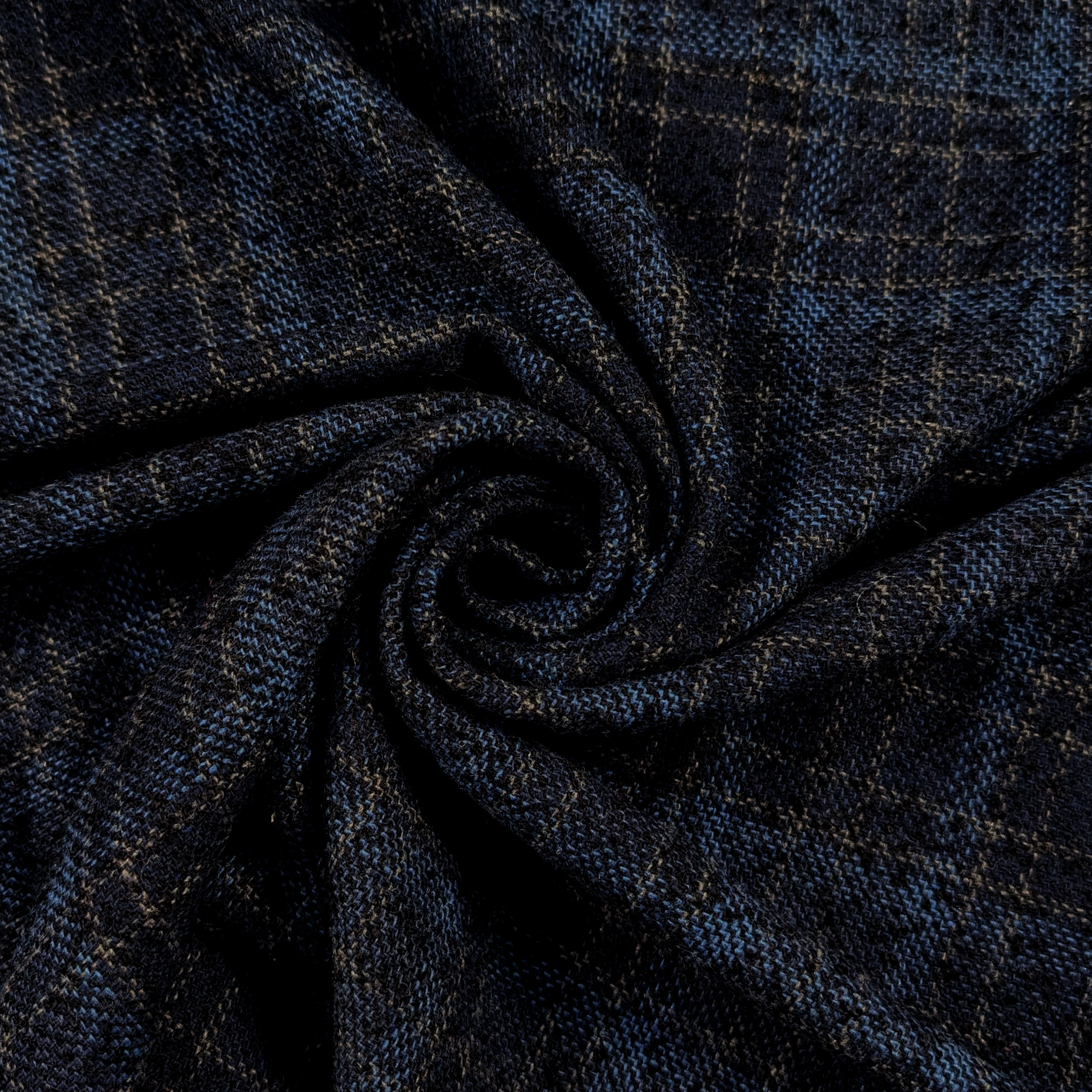 Dark Blue Tartan Tweed Image