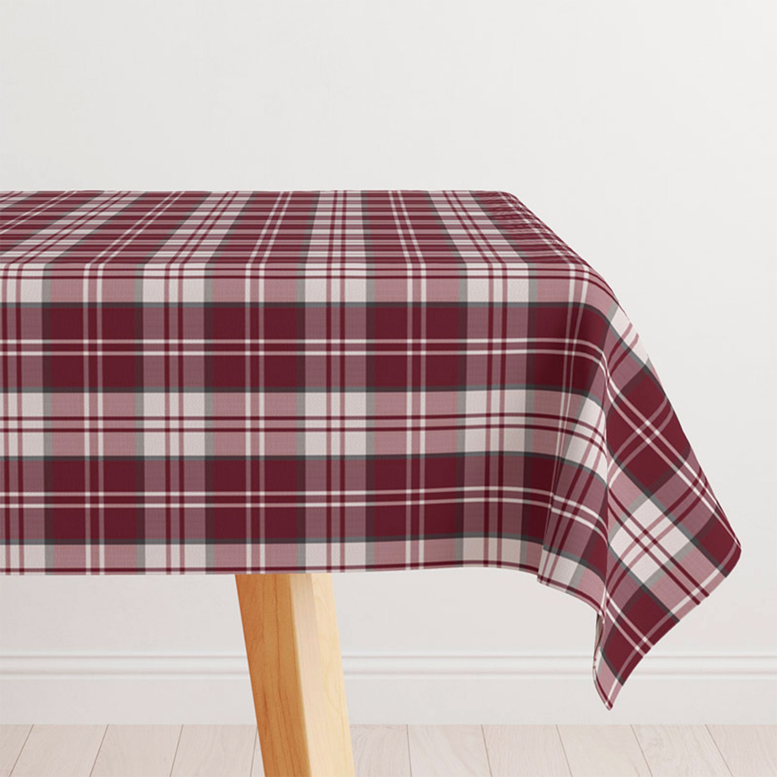 Bordeaux Tartan Yarn Dyed Fabric Image