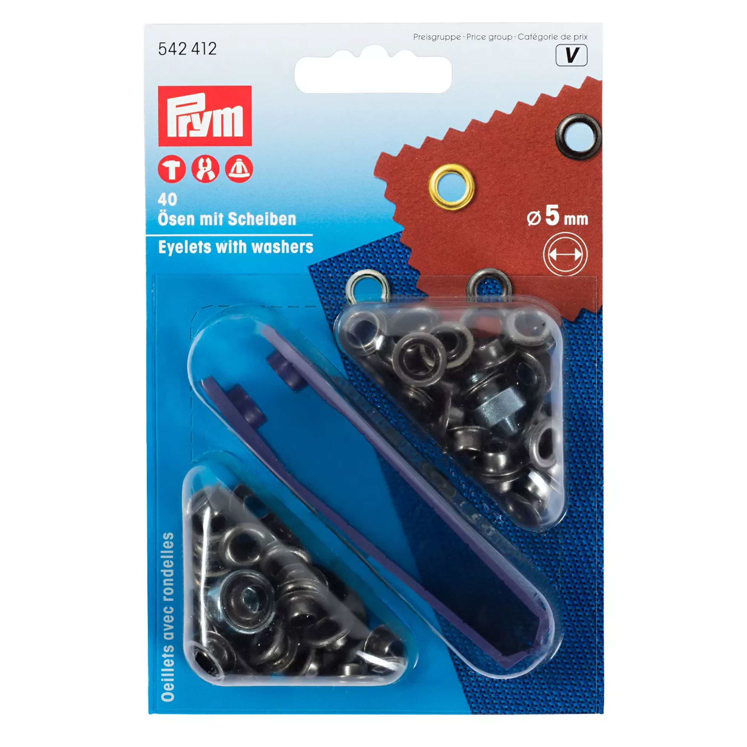 Ösen mit Unterlegscheiben Prym Bronze 5 mm