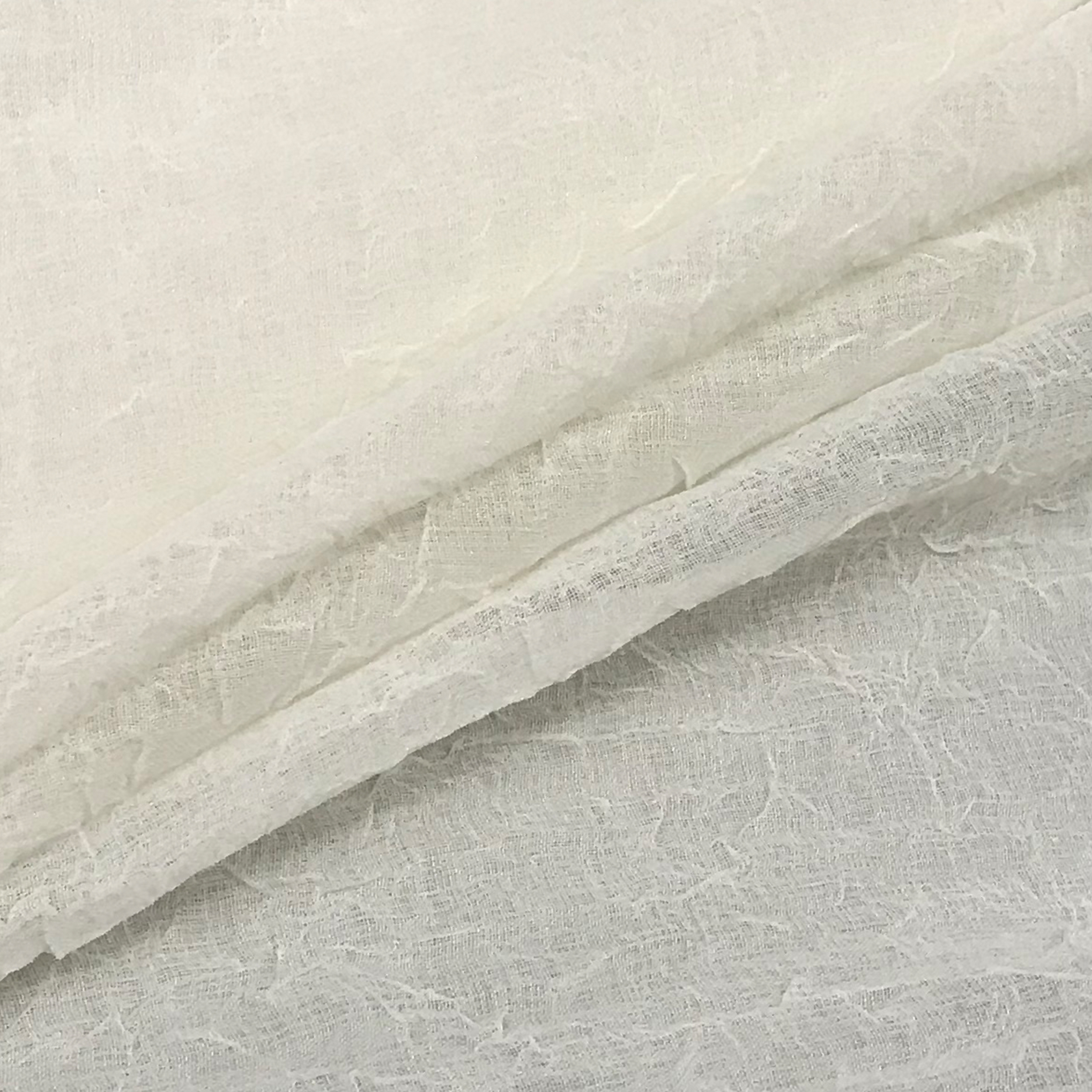 Tissu de rideau en gaze froissée - naturel