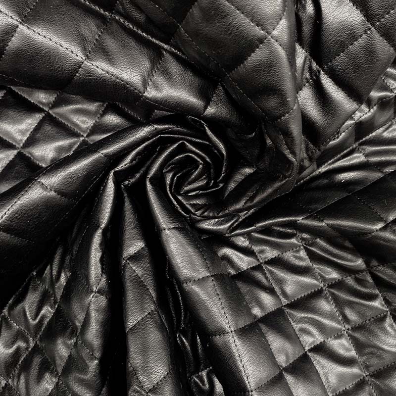 Tissu en faux cuir matelassé brillant Image