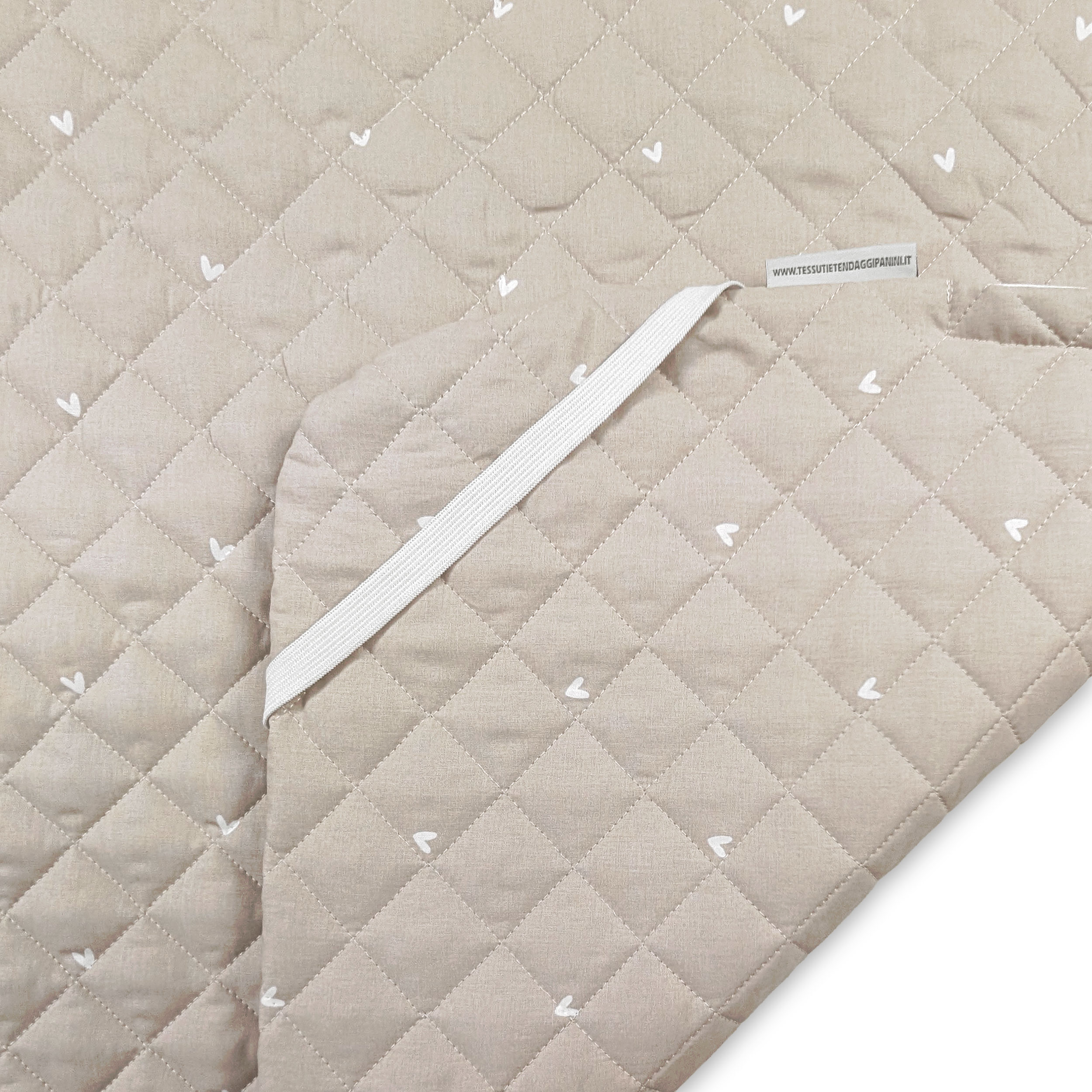 Sleeping Bag Hearts Background Beige Image