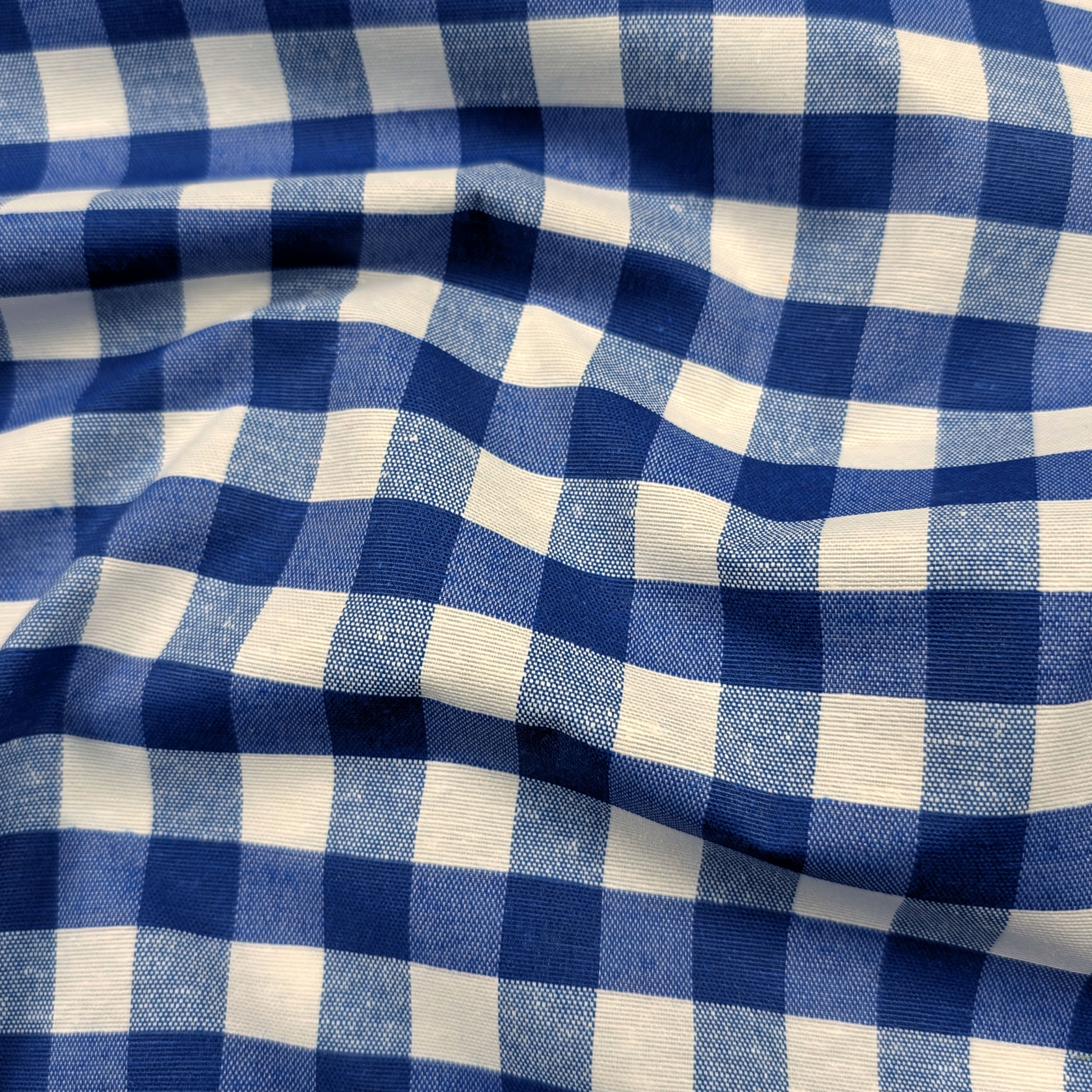 Fabric for Resin Tablecloth Blue Checkered Image