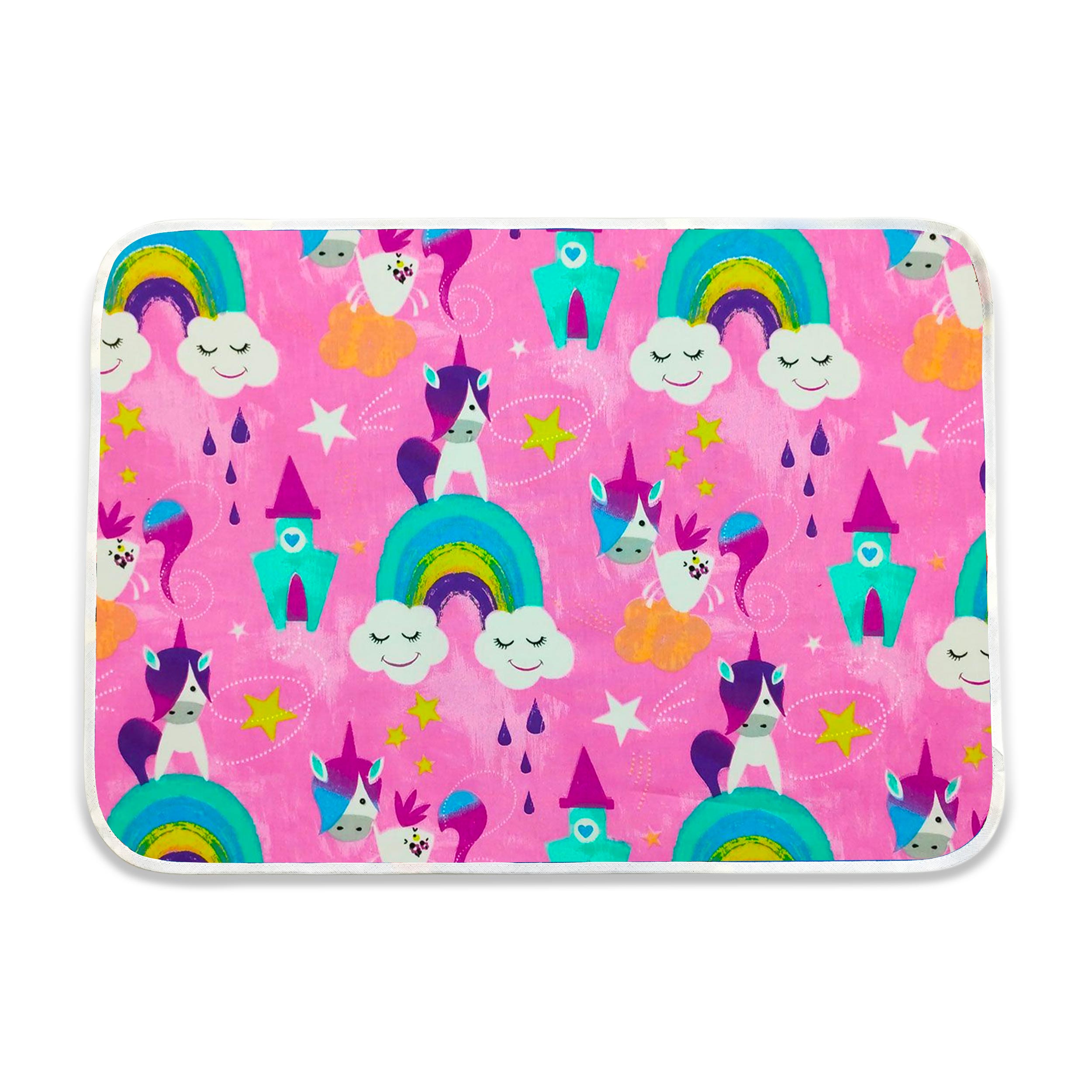 Set de table Licornes et nuages Fuxia