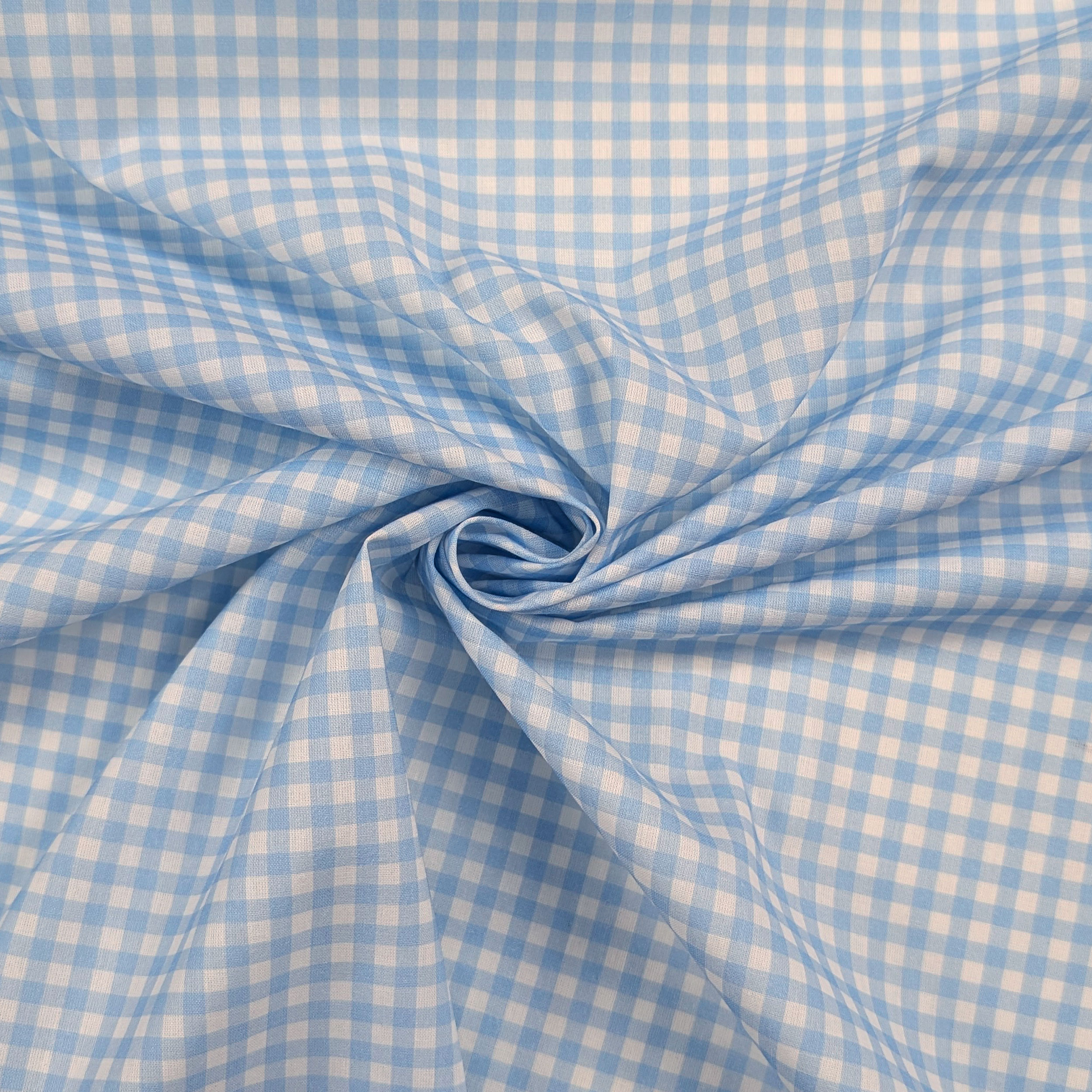 Dressmaking Gingham Cotton - Sky Blue Image