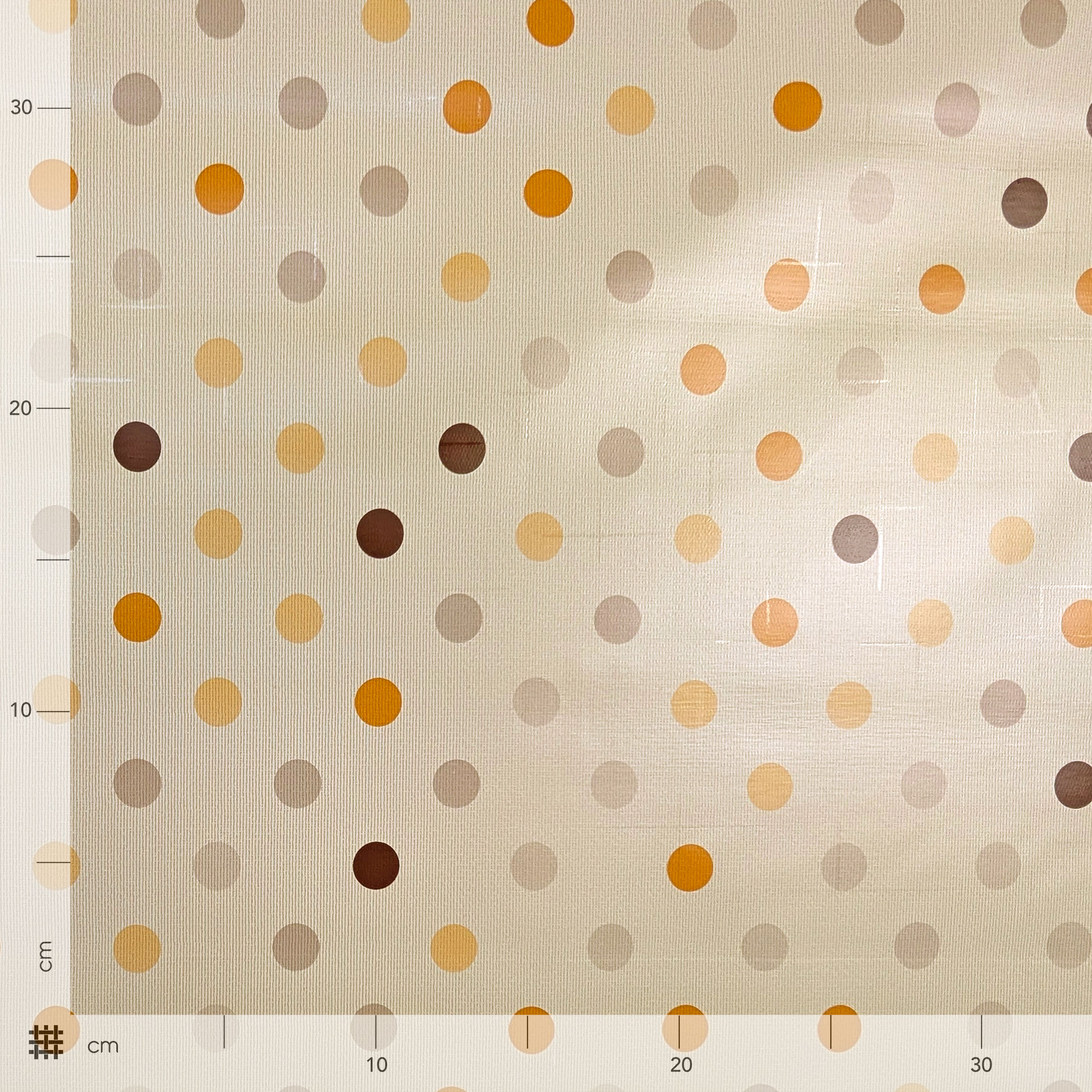Fabric for Plasticized Tablecloth Soft Polka Dot Warm Tones Image