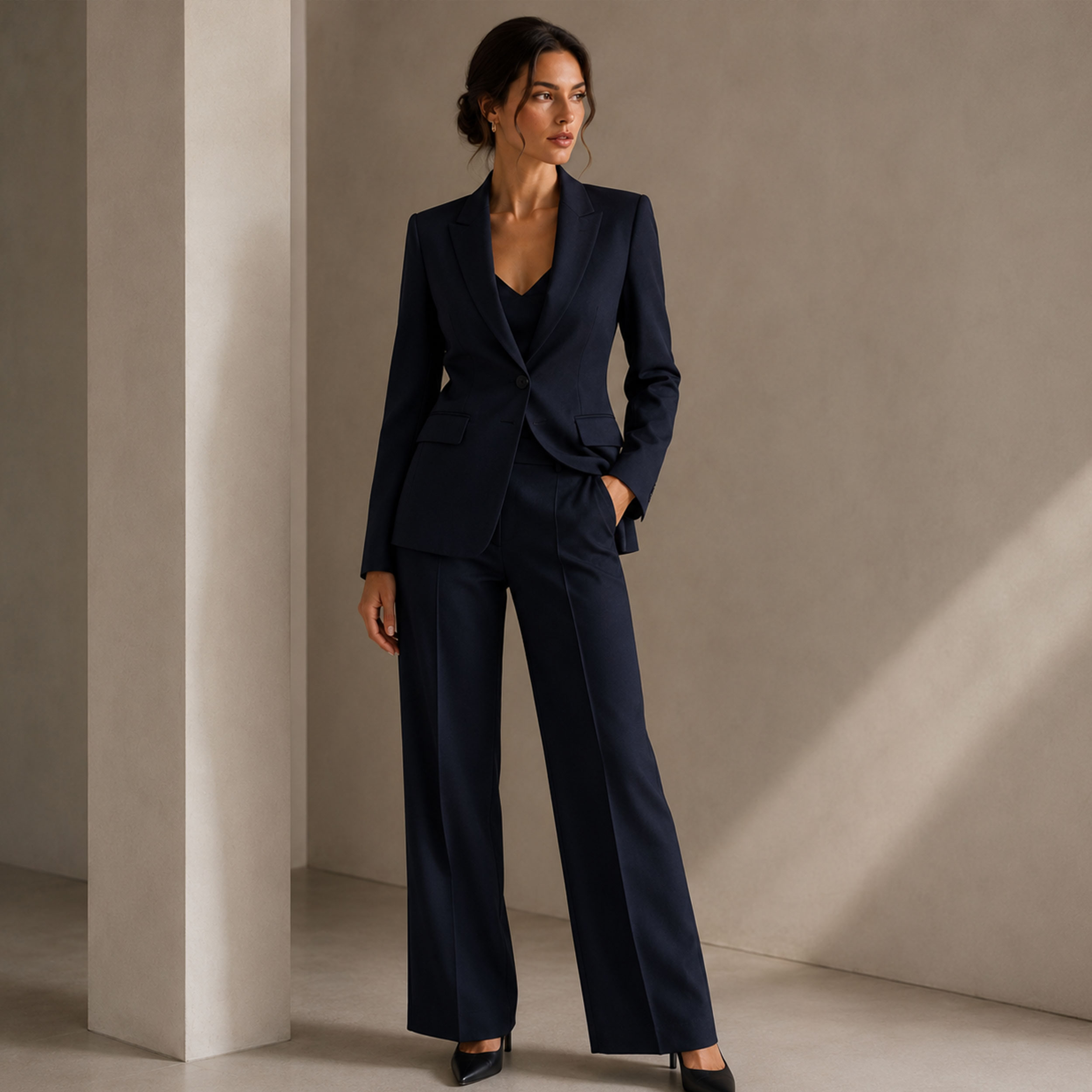 Pure Wool Blue Satin Image