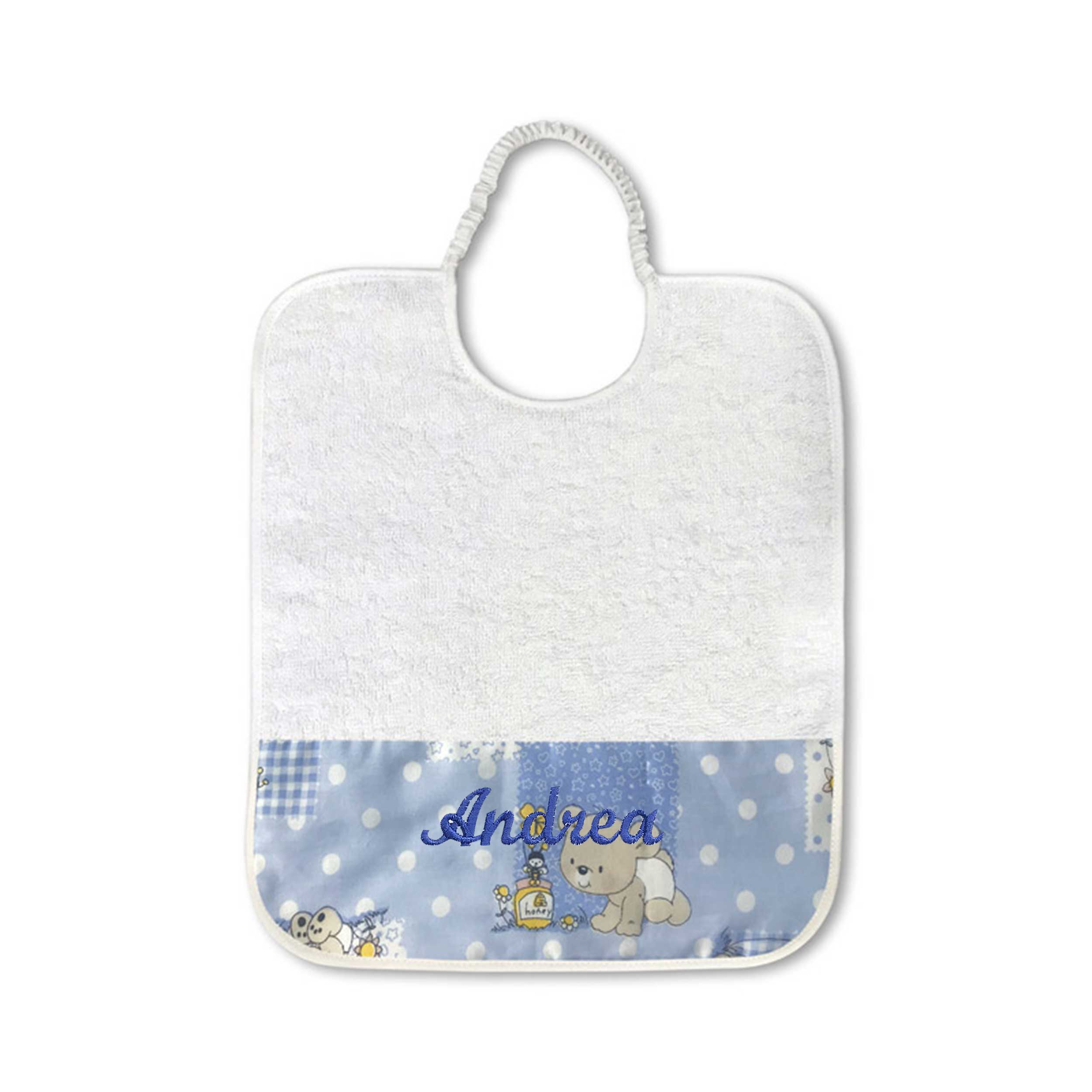 Light Blue Bears and Bees Bib Image
