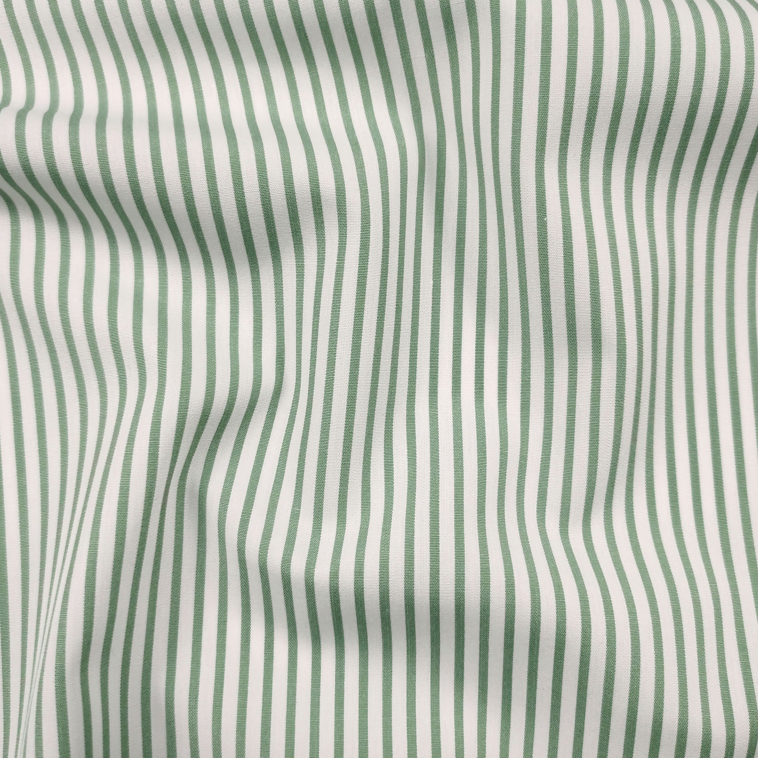 Cotton for Shirts Thin Green Stripes